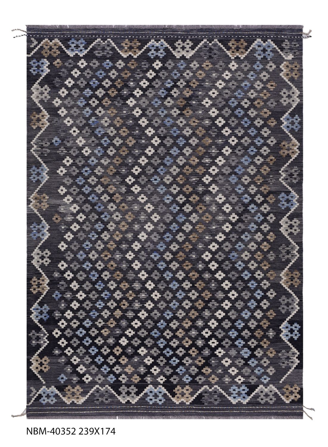 Kleurrijk Tapijt Laagpolig Handgeweven Wollen Vloerkleed - Omid Afghan Kelim 239x174