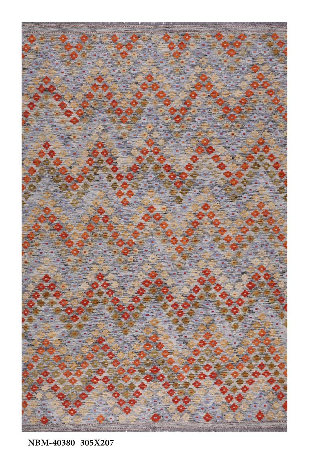 Kleurrijk Tapijt Laagpolig Handgeweven Wollen Vloerkleed - Omid Afghan Kelim 305x207