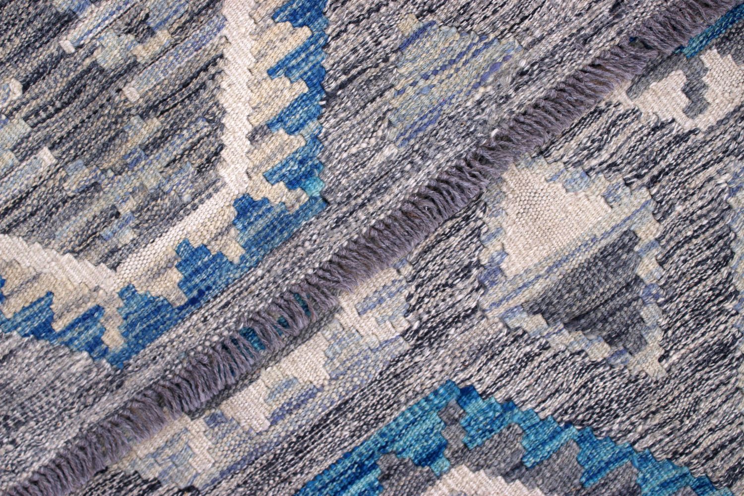 Kleurrijk Tapijt Laagpolig Handgeweven Wollen Vloerkleed - Omid Afghan Kelim 121x80