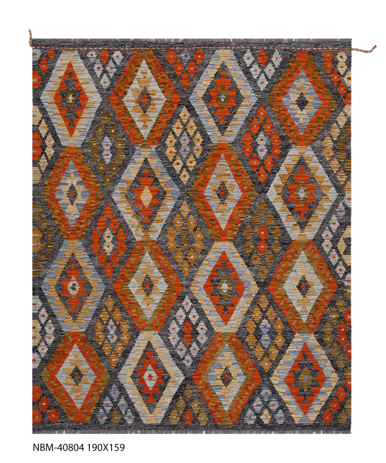 Kleurrijk Tapijt Laagpolig Handgeweven Wollen Vloerkleed - Omid Afghan Kelim 190x159