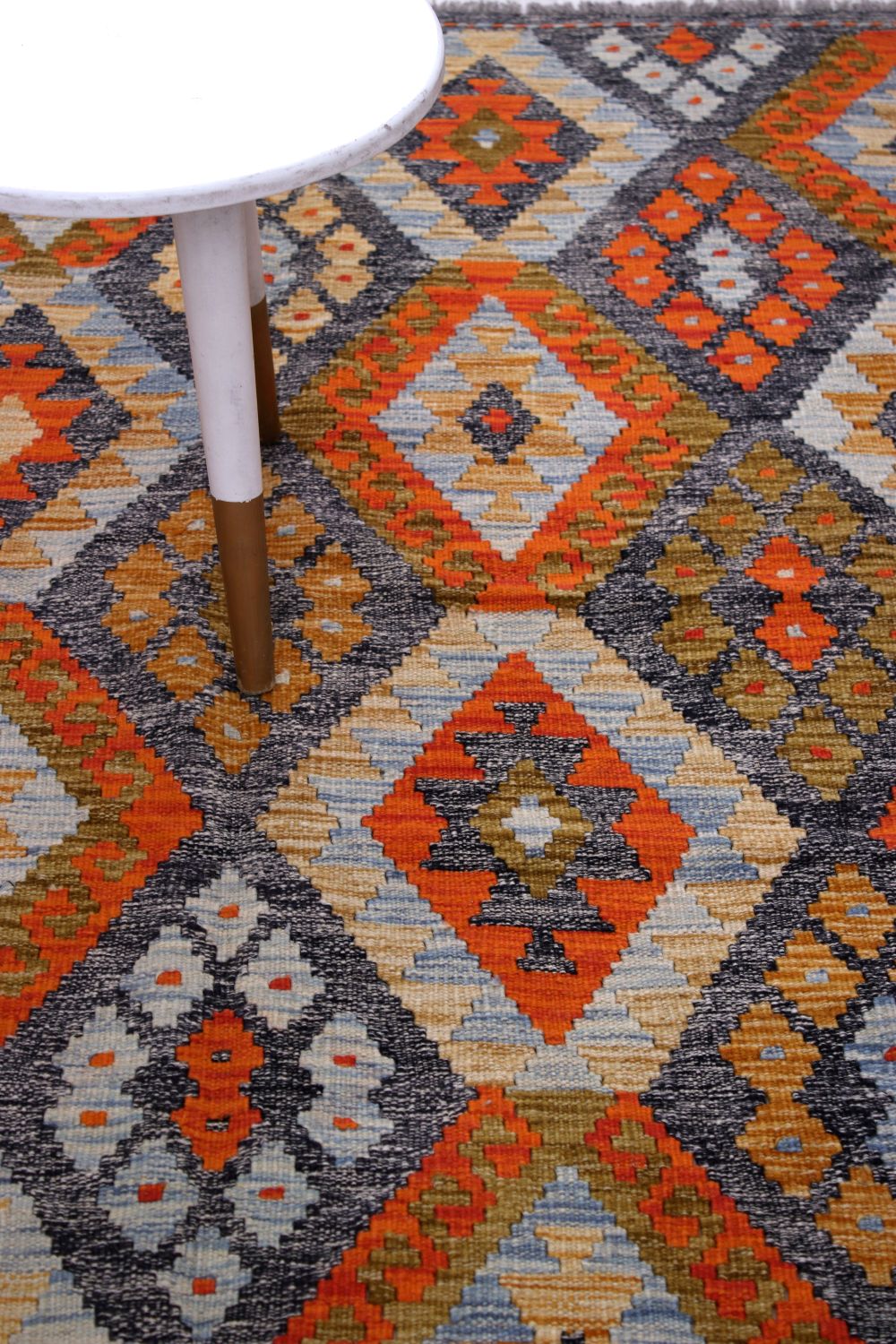 Kleurrijk Tapijt Laagpolig Handgeweven Wollen Vloerkleed - Omid Afghan Kelim 190x159