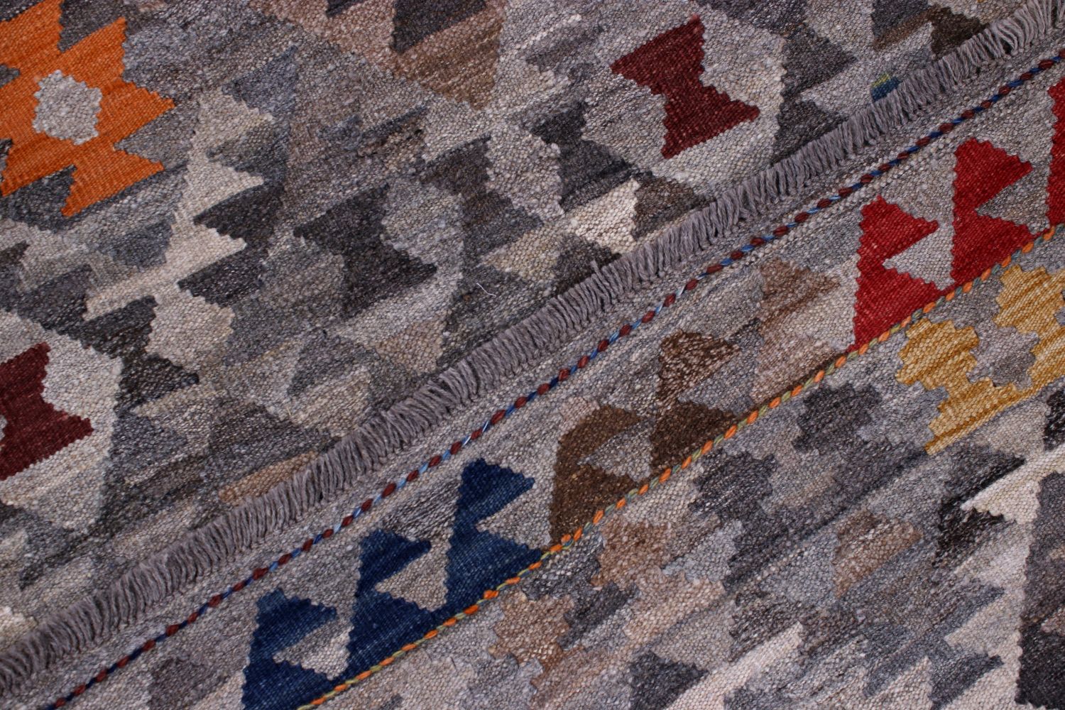Kleurrijk Tapijt Laagpolig Handgeweven Wollen Vloerkleed - Omid Afghan Kelim 305x206