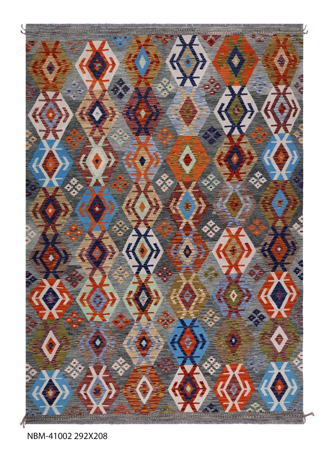 Kleurrijk Tapijt Laagpolig Handgeweven Wollen Vloerkleed - Omid Afghan Kelim 292x208