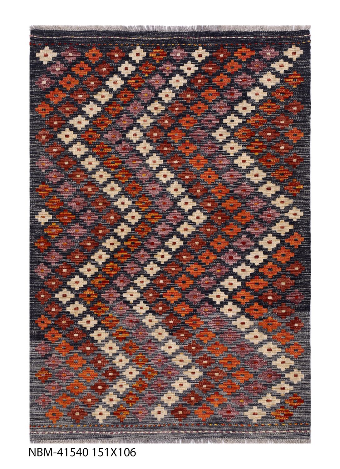 Kleurrijk Tapijt Laagpolig Handgeweven Wollen Vloerkleed - Omid Afghan Kelim 151x106
