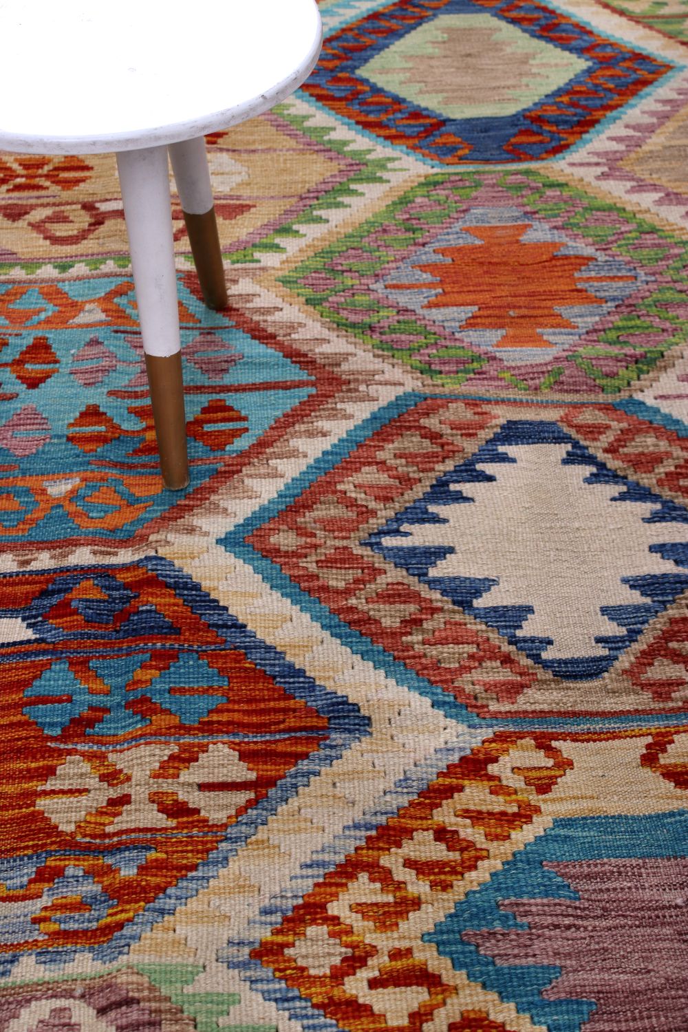 Kleurrijk Tapijt Laagpolig Handgeweven Wollen Vloerkleed - Omid Afghan Kelim 235x169