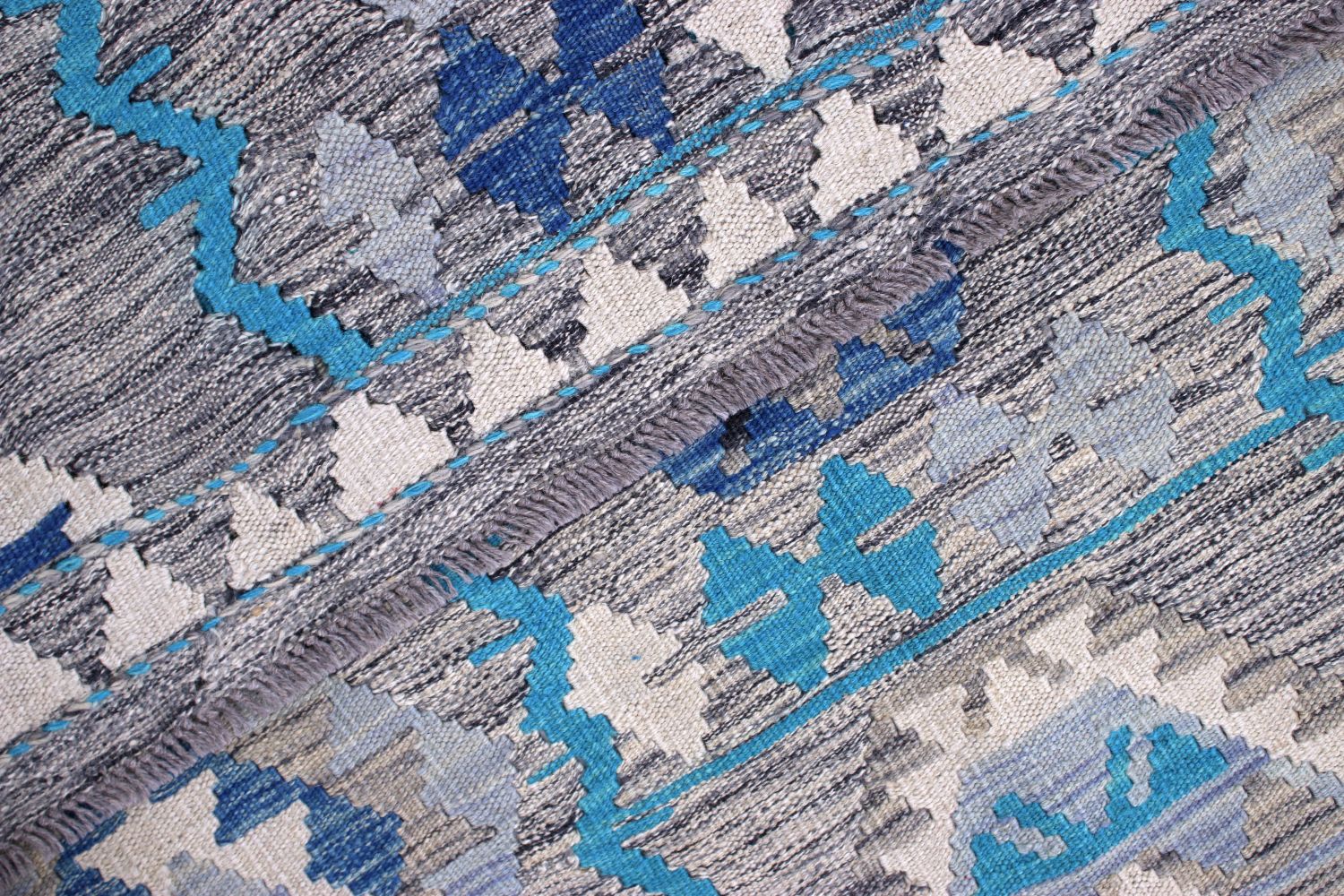 Kleurrijk Tapijt Laagpolig Handgeweven Wollen Vloerkleed - Omid Afghan Kelim 171x123