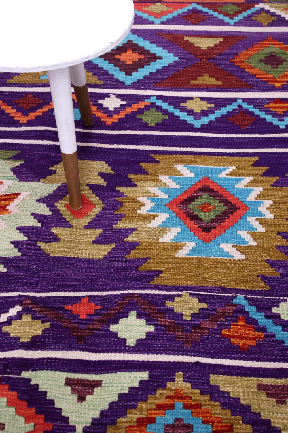 Kleurrijk Tapijt Laagpolig Handgeweven Wollen Vloerkleed - Omid Afghan Kelim 200x149