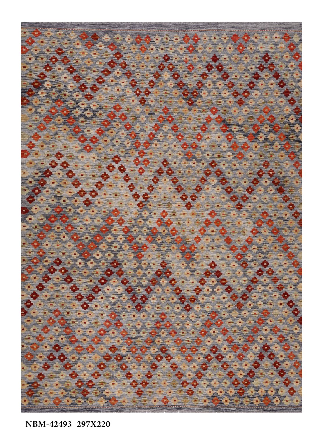 Kleurrijk Tapijt Laagpolig Handgeweven Wollen Vloerkleed - Omid Afghan Kelim 297x220