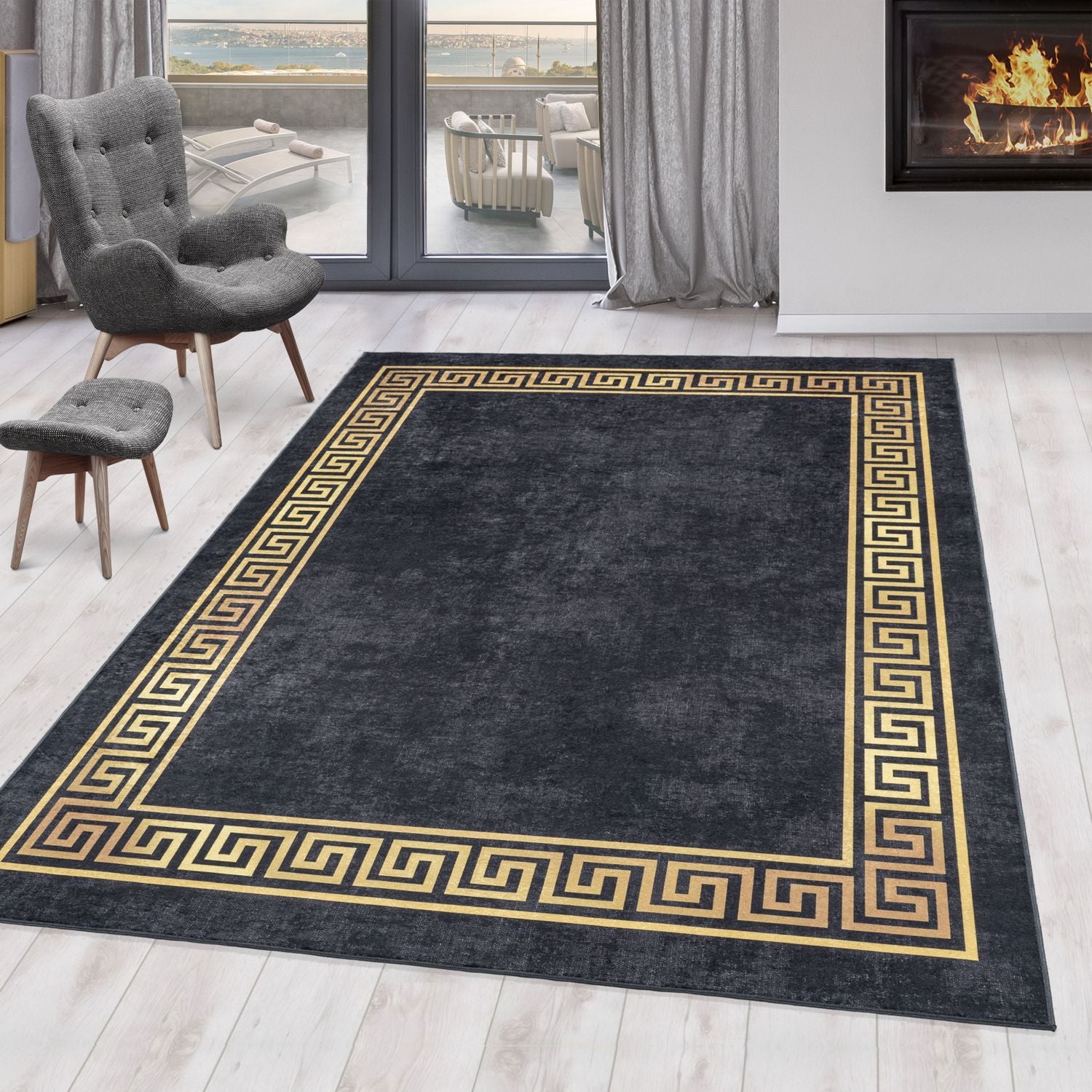 Zwart Tapijt Laagpolig Vloerkleed Omid ChromaticBlend Rugs