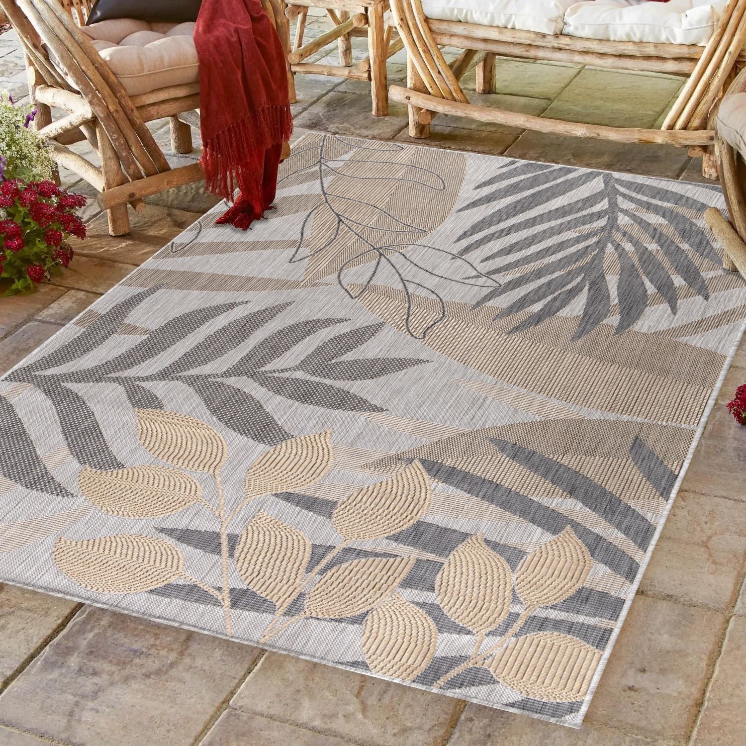 Beige Tapijt Laagpolig Vloerkleed Omid  Vivid Threads