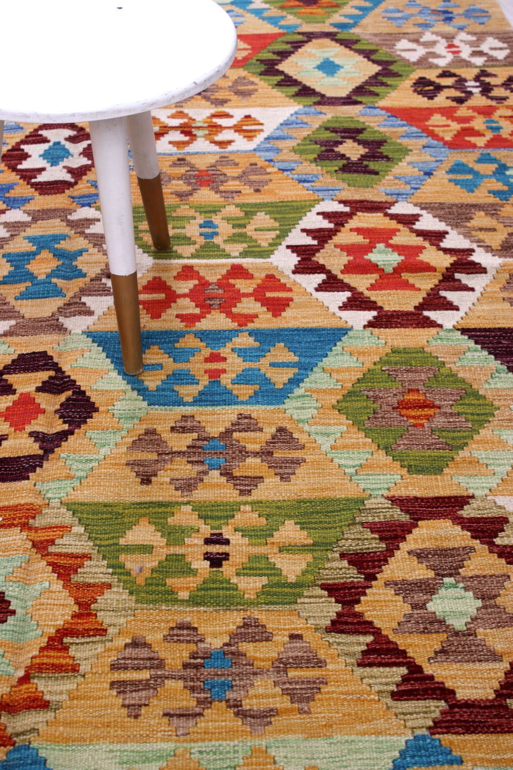 Kleurrijk Tapijt Laagpolig Handgeweven Wollen Vloerkleed - Omid Afghan Kelim 244x173