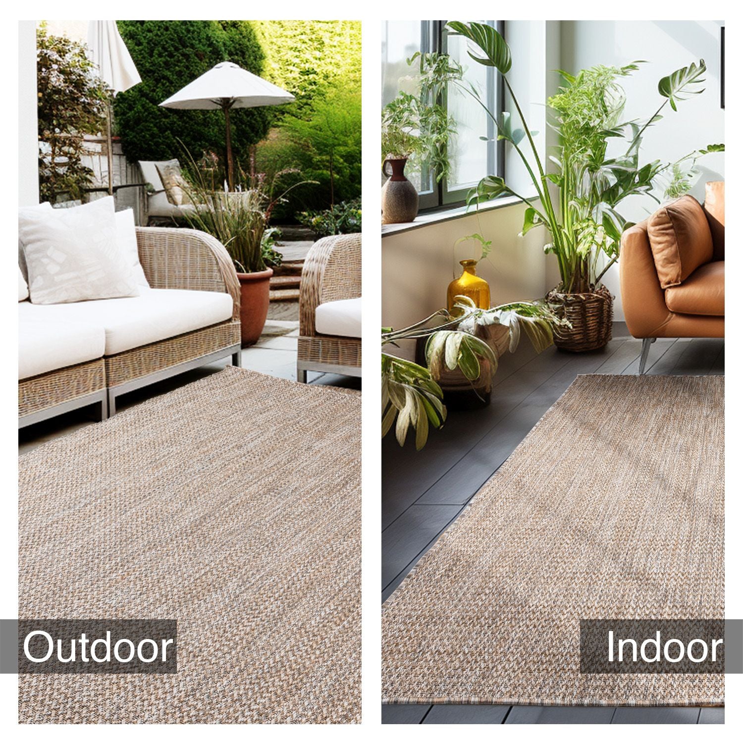 Beige Tapijt Laagpolig Vloerkleed Omid All-Season Solids
