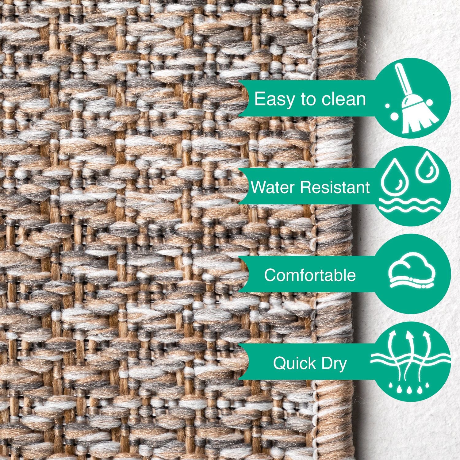 Beige Tapijt Laagpolig Vloerkleed Omid All-Season Solids
