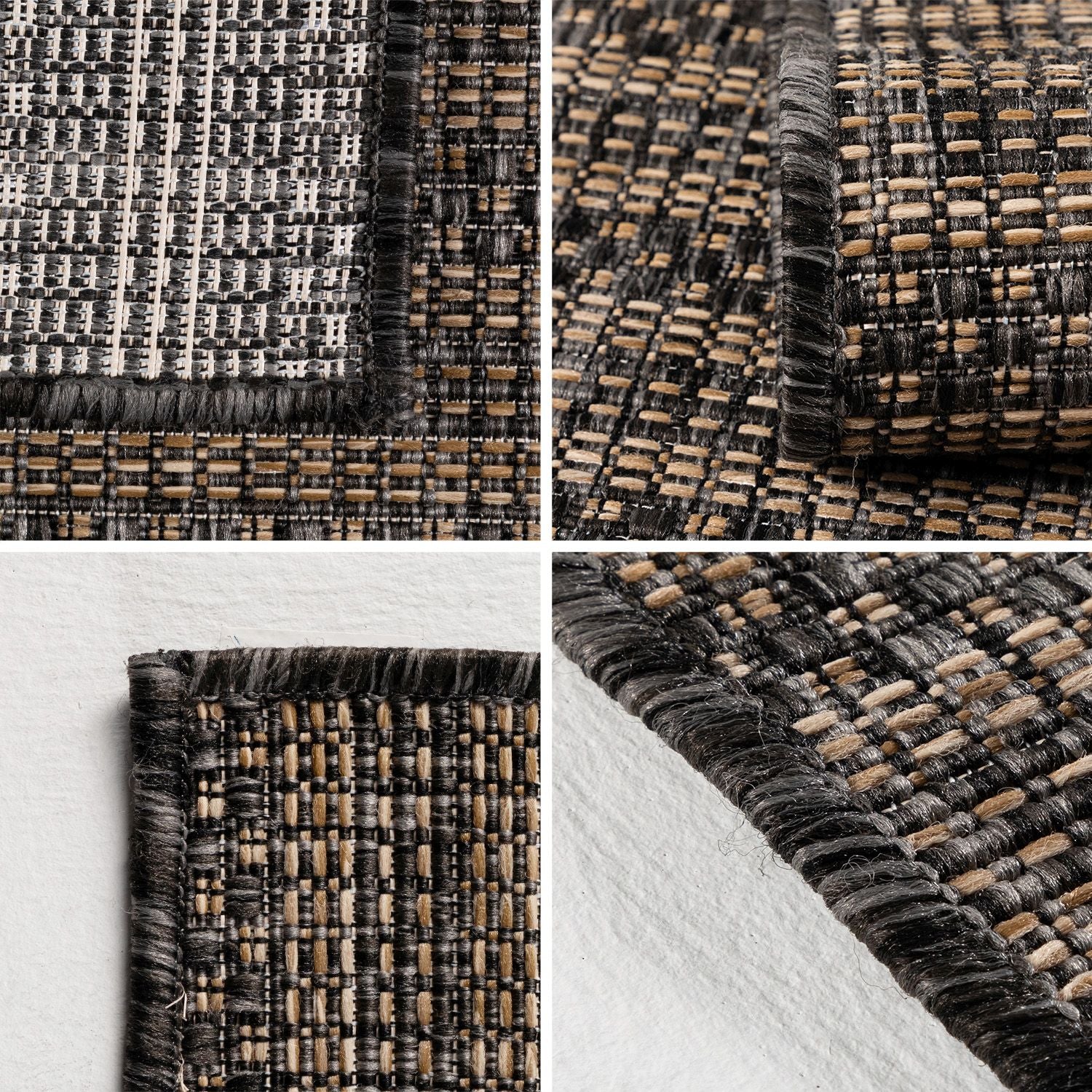 Zwart Tapijt Laagpolig Vloerkleed Omid All-Season Solids