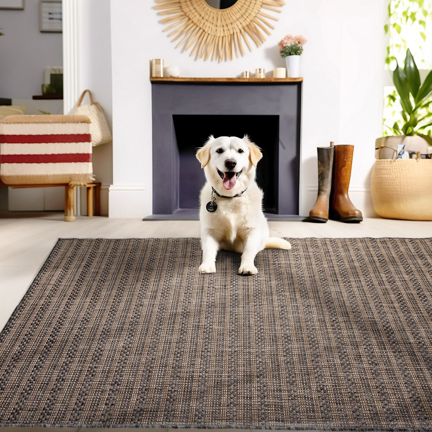 Zwart Tapijt Laagpolig Vloerkleed Omid All-Season Solids