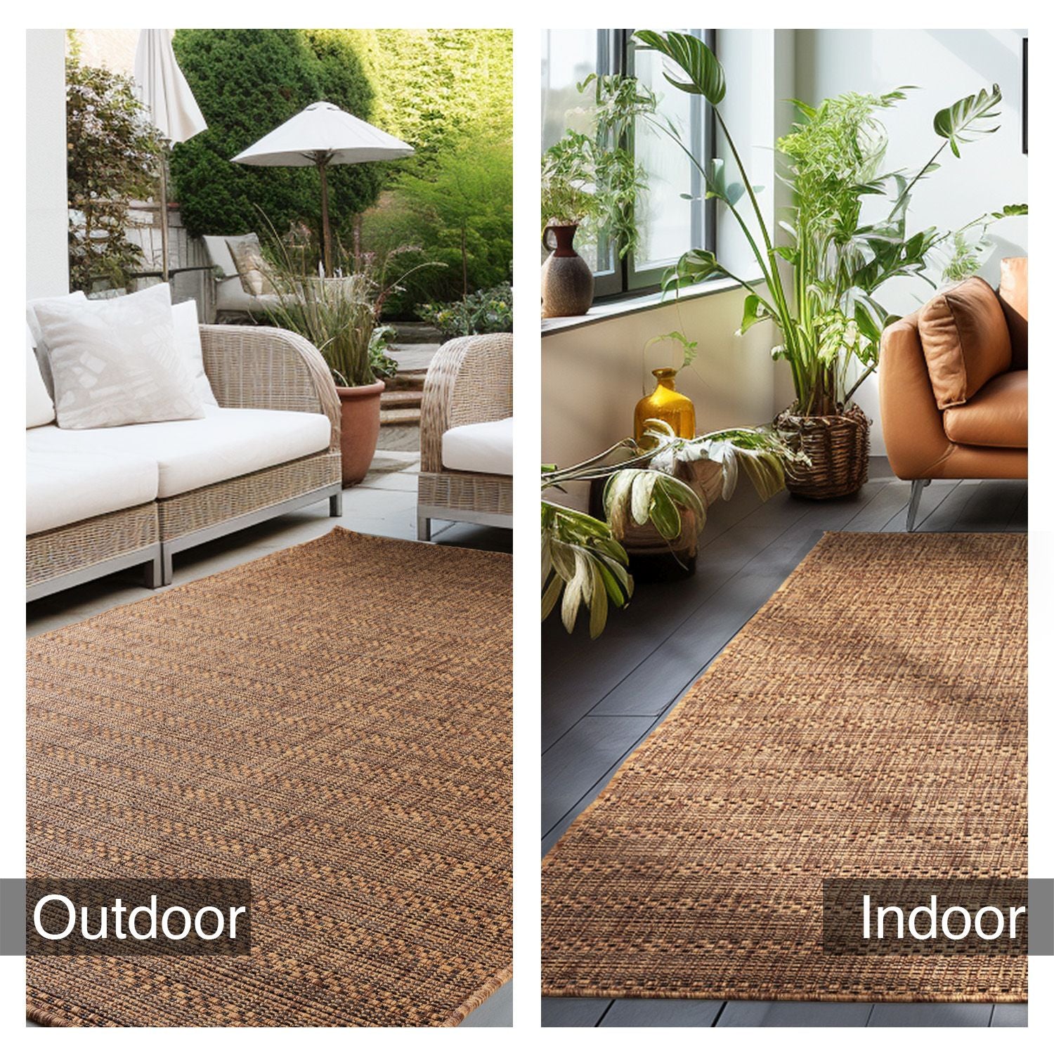 Bruin Tapijt Laagpolig Vloerkleed Omid All-Season Solids