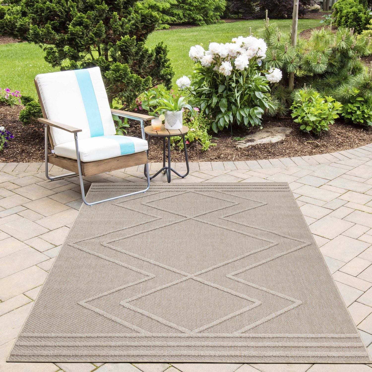 Beige Tapijt Laagpolig Vloerkleed Omid Chic Impressions Rugs