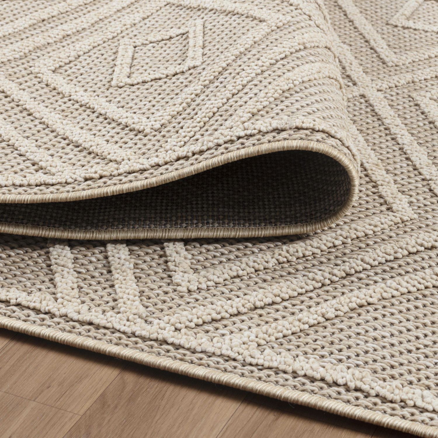 Beige Tapijt Laagpolig Vloerkleed Omid Chic Impressions Rugs