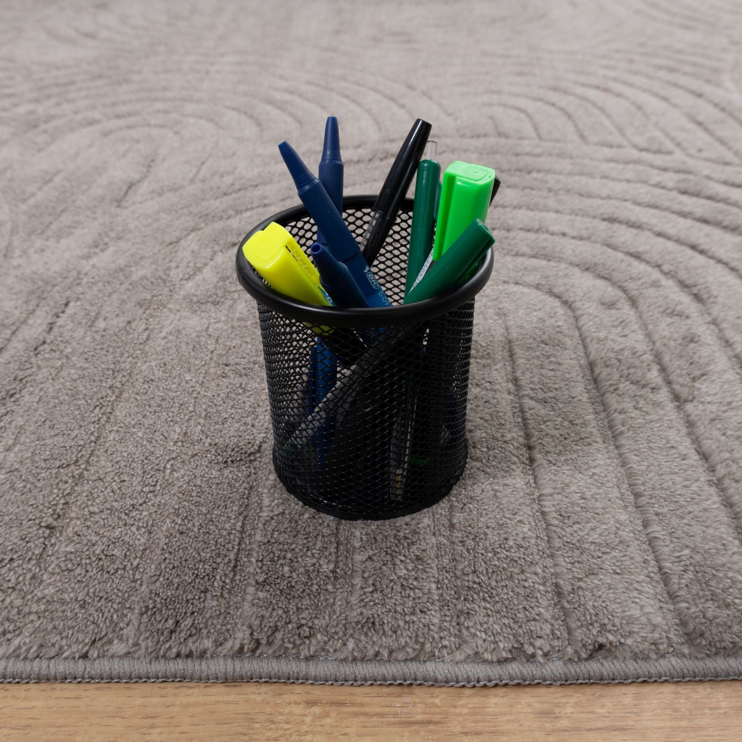 Beige-Grijs Tapijt Laagpolig Vloerkleed Omid Thin Fluffy