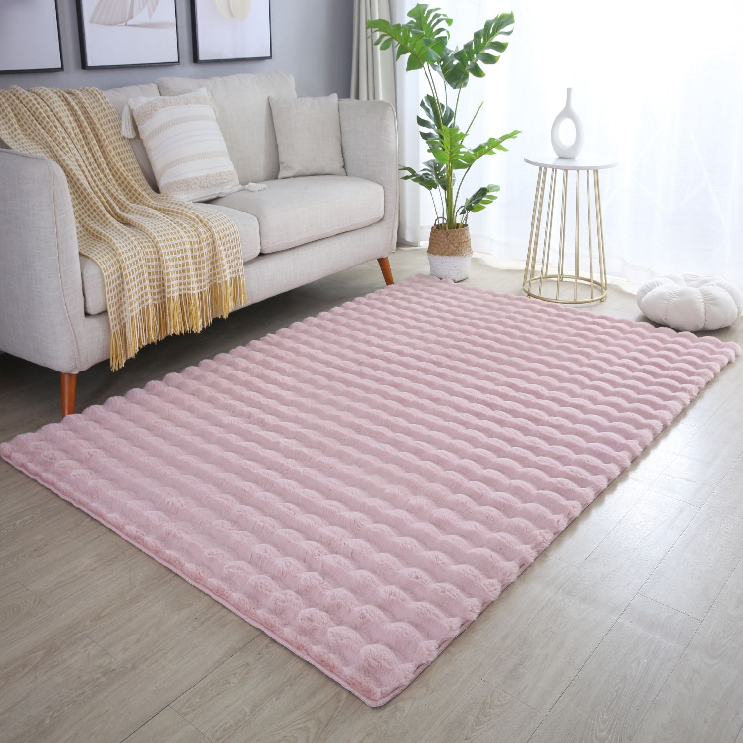Roze Tapijt Laagpolig Vloerkleed Omid Calming Canvas