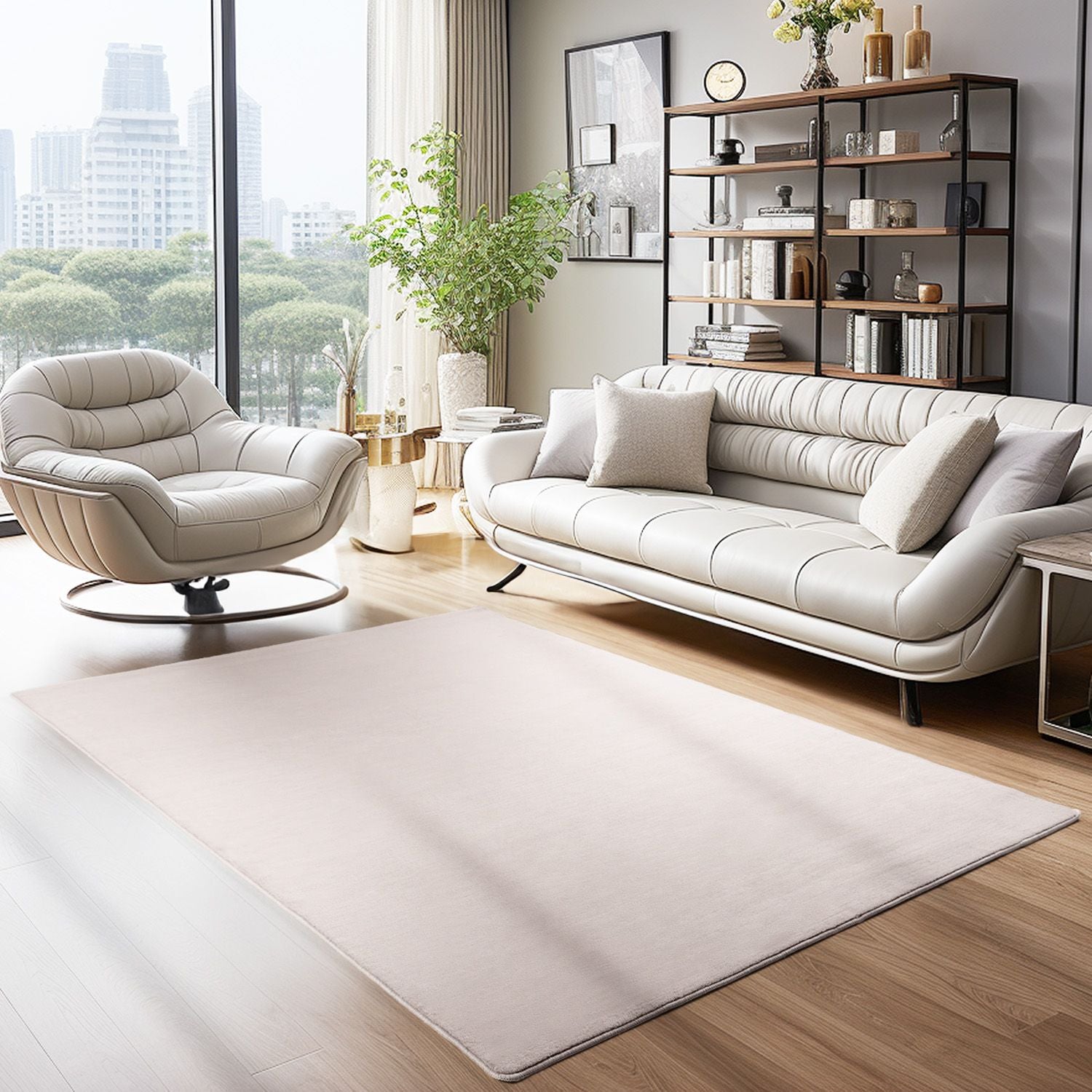 Beige Tapijt Laagpolig Vloerkleed Omid  Simple Serenity
