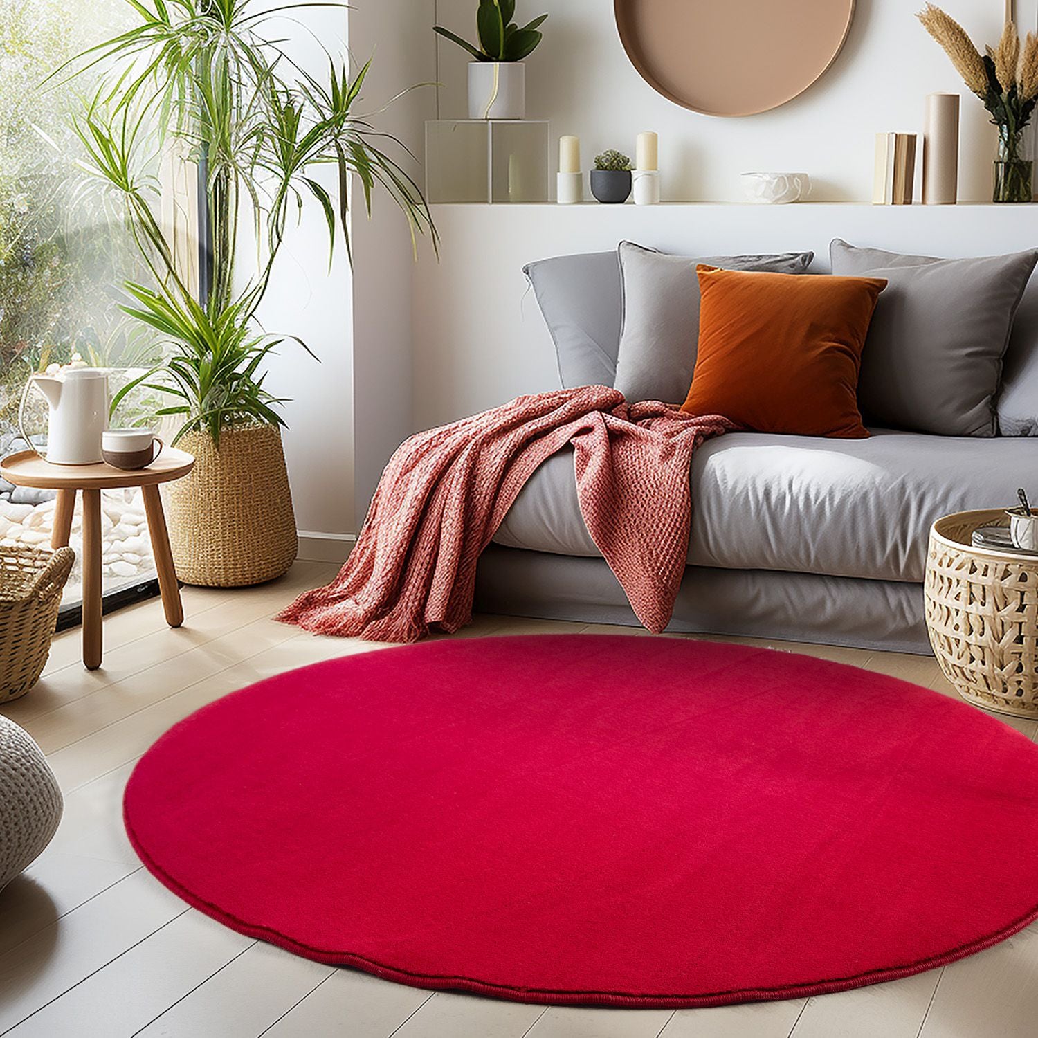 Rood Tapijt Laagpolig Vloerkleed Omid  Simple Serenity