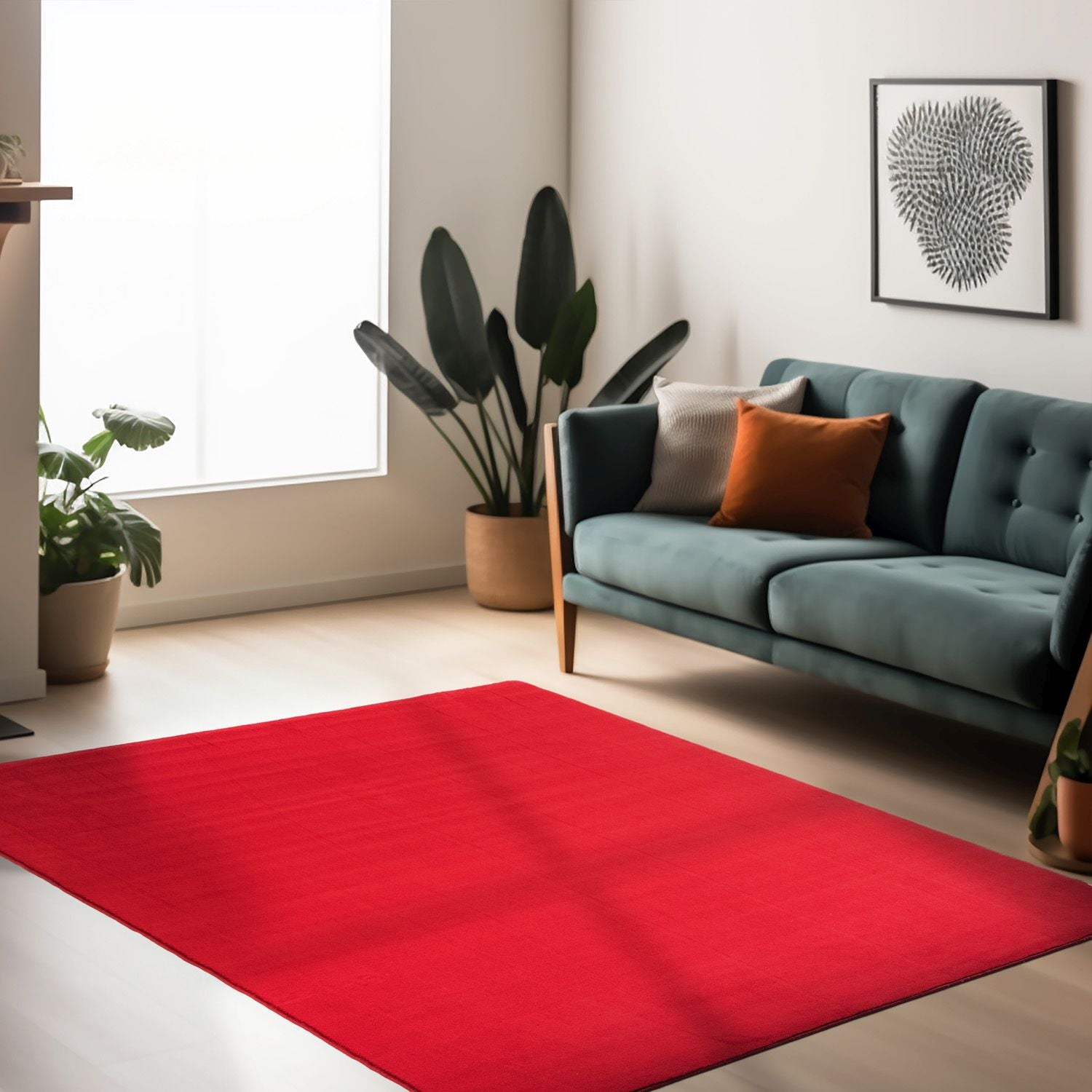 Rood Tapijt Laagpolig Vloerkleed Omid  Simple Serenity
