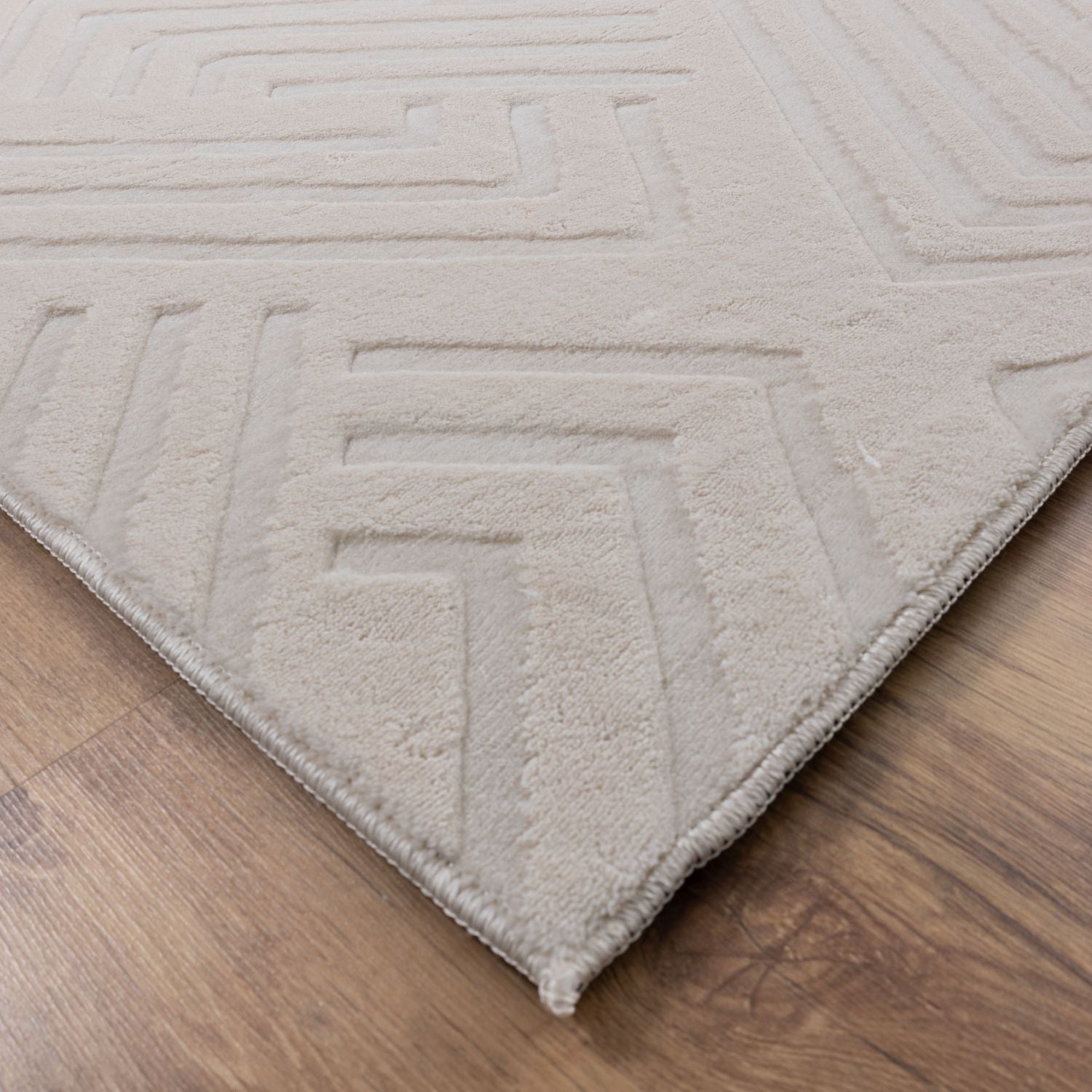 Crème Tapijt Wasbaar Laagpolig Vloerkleed met Anti Slip Omid Japandi Stijl Wasbaar op 30° - Omid Carpets