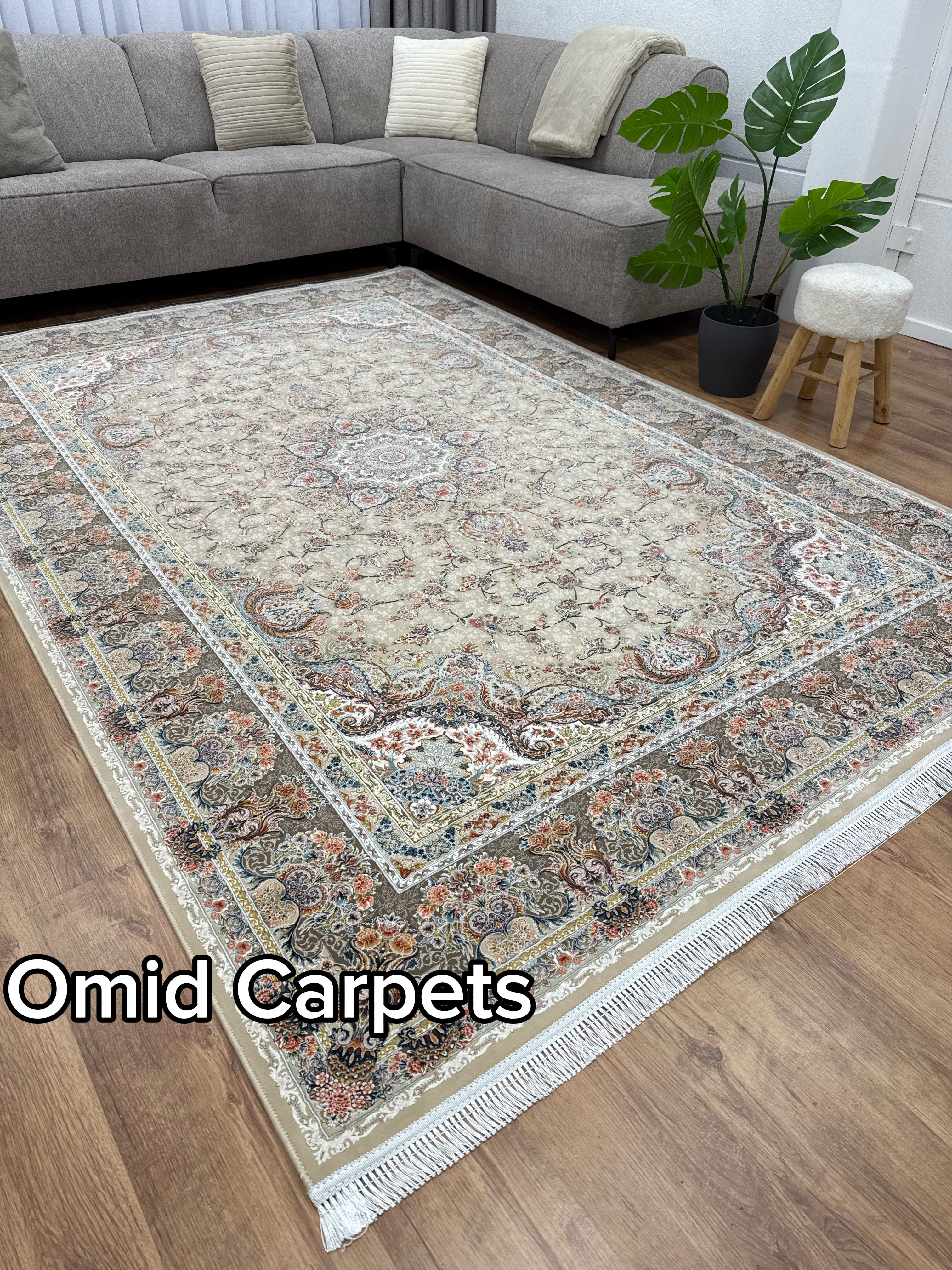 1500 Kämme Teppich * Beige Teppich Kurzflor Klassischer Teppich - Omid Premium Classic Hand Look - 4,5 Millionen Punkte/m² (Kopie)