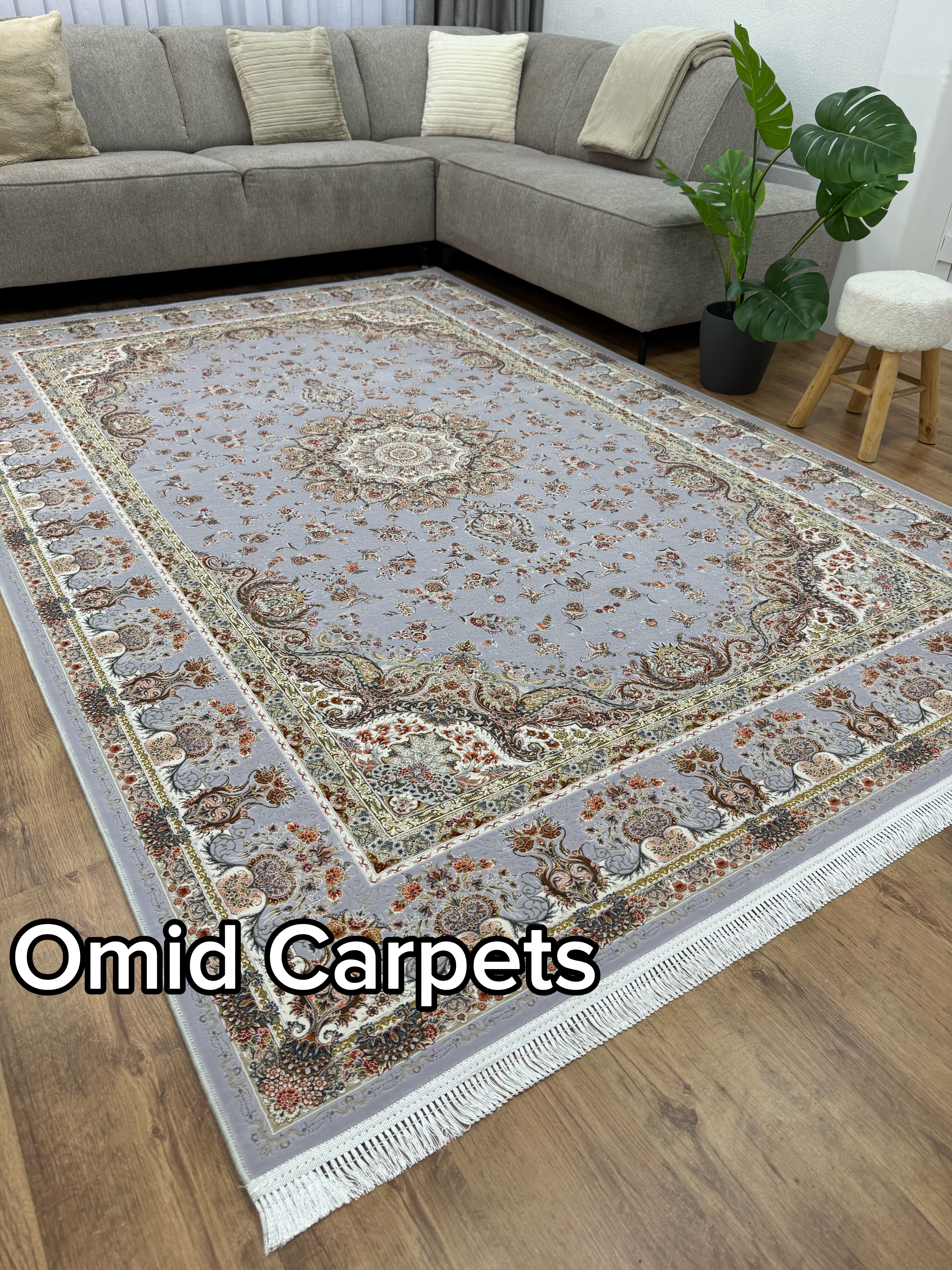 1500 Ketteln Grijs Teppich Niedrigflor Klassischer Teppich - Omid Premium Classic Hand Look - 4,5 Millionen Punkte/m²