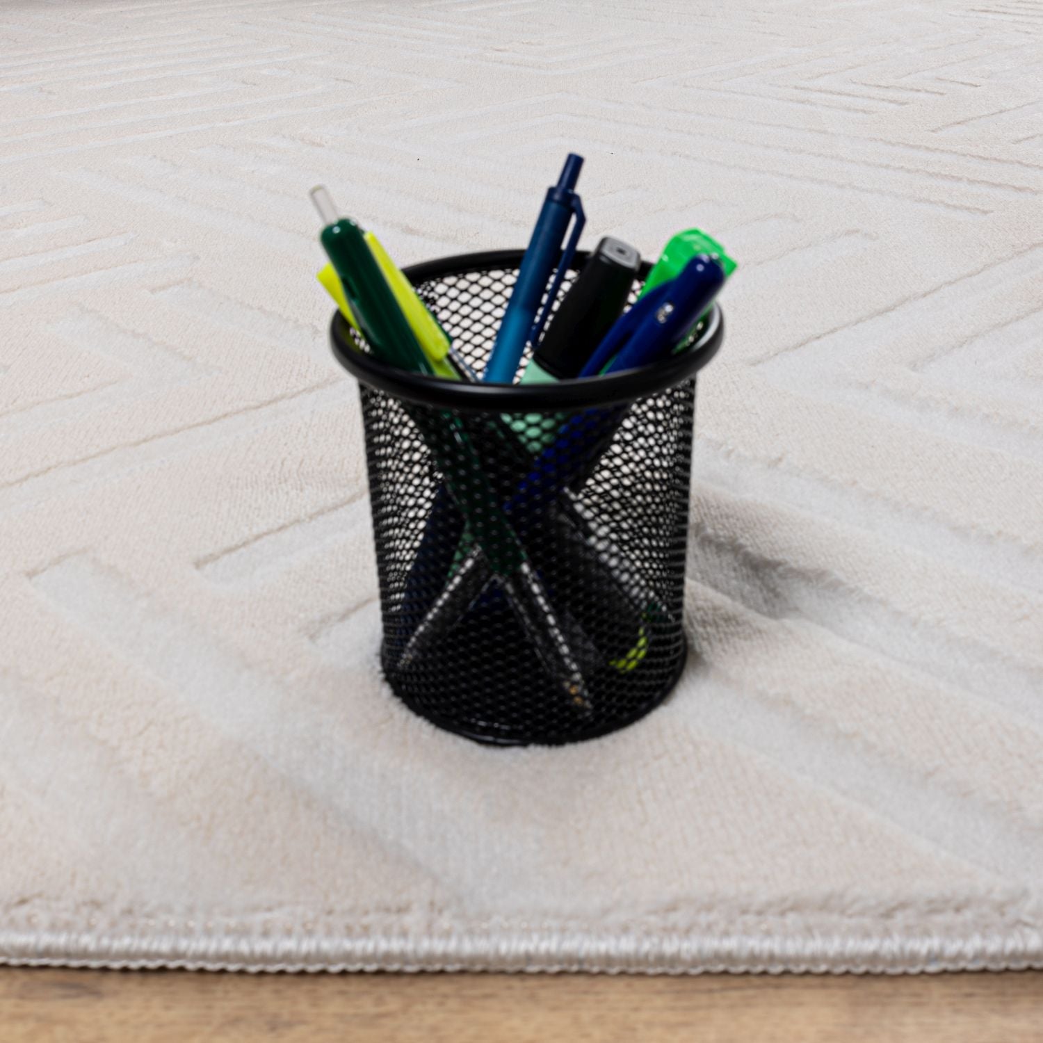 Crème Tapijt Wasbaar Laagpolig Vloerkleed met Anti Slip Omid Japandi Stijl Wasbaar op 30° - Omid Carpets