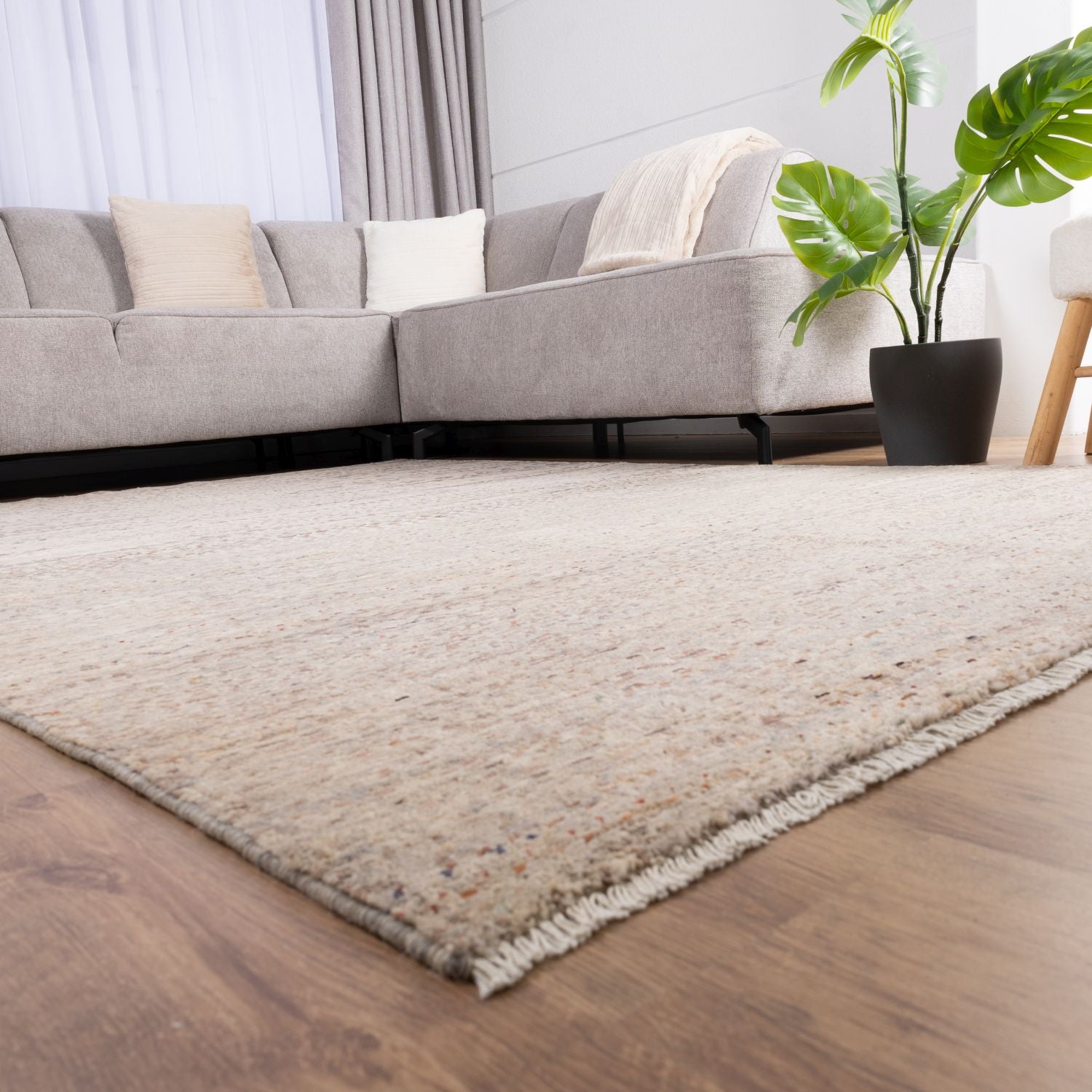 Afghaans Tapijt Laagpolig Handgeknoopt Wollen Vloerkleed - Omid Afghan Wool Luxury 168x241 - Omid Carpets