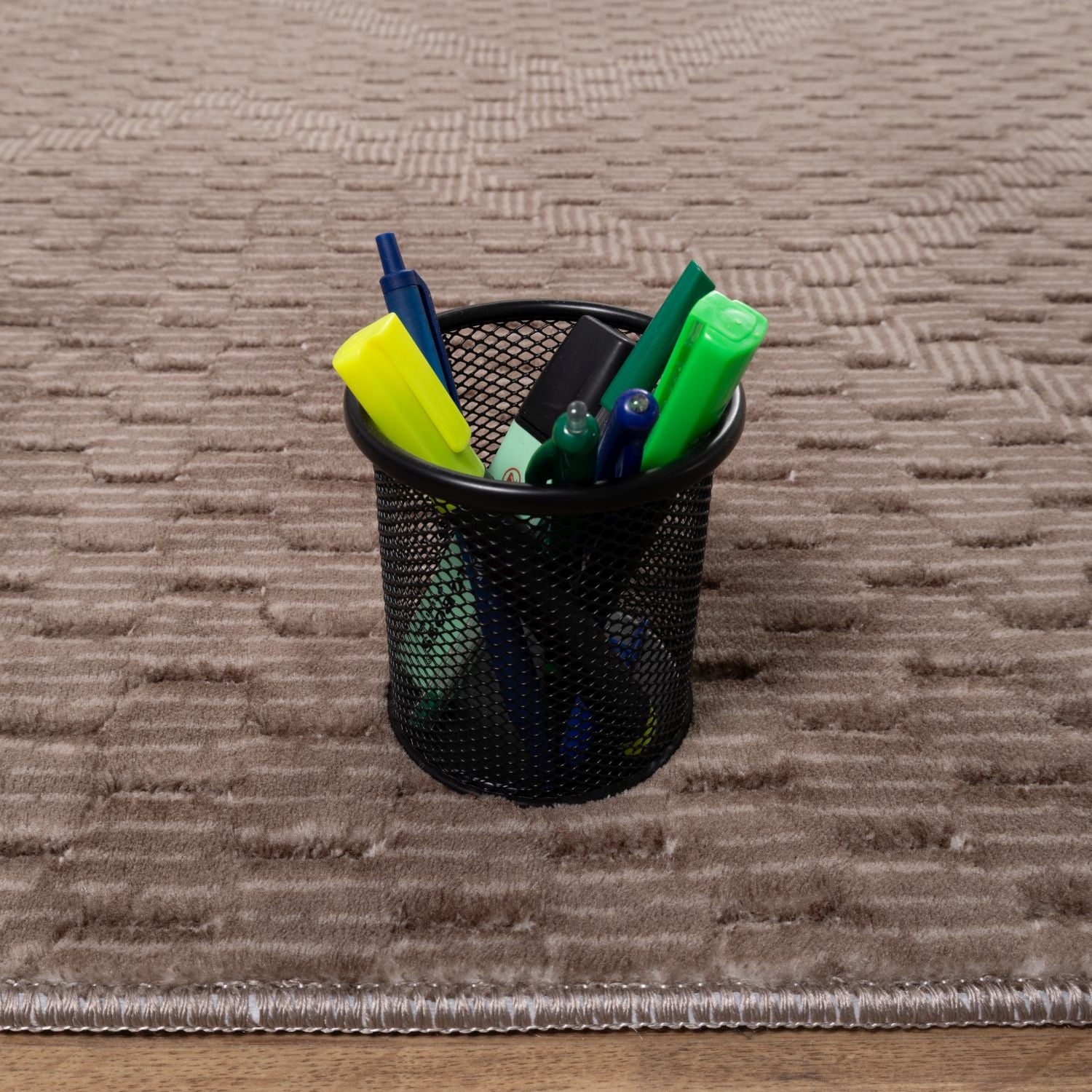 Bruin Tapijt Wasbaar Laagpolig Vloerkleed met Anti Slip Omid Modula Wasbaar op 30° - Omid Carpets