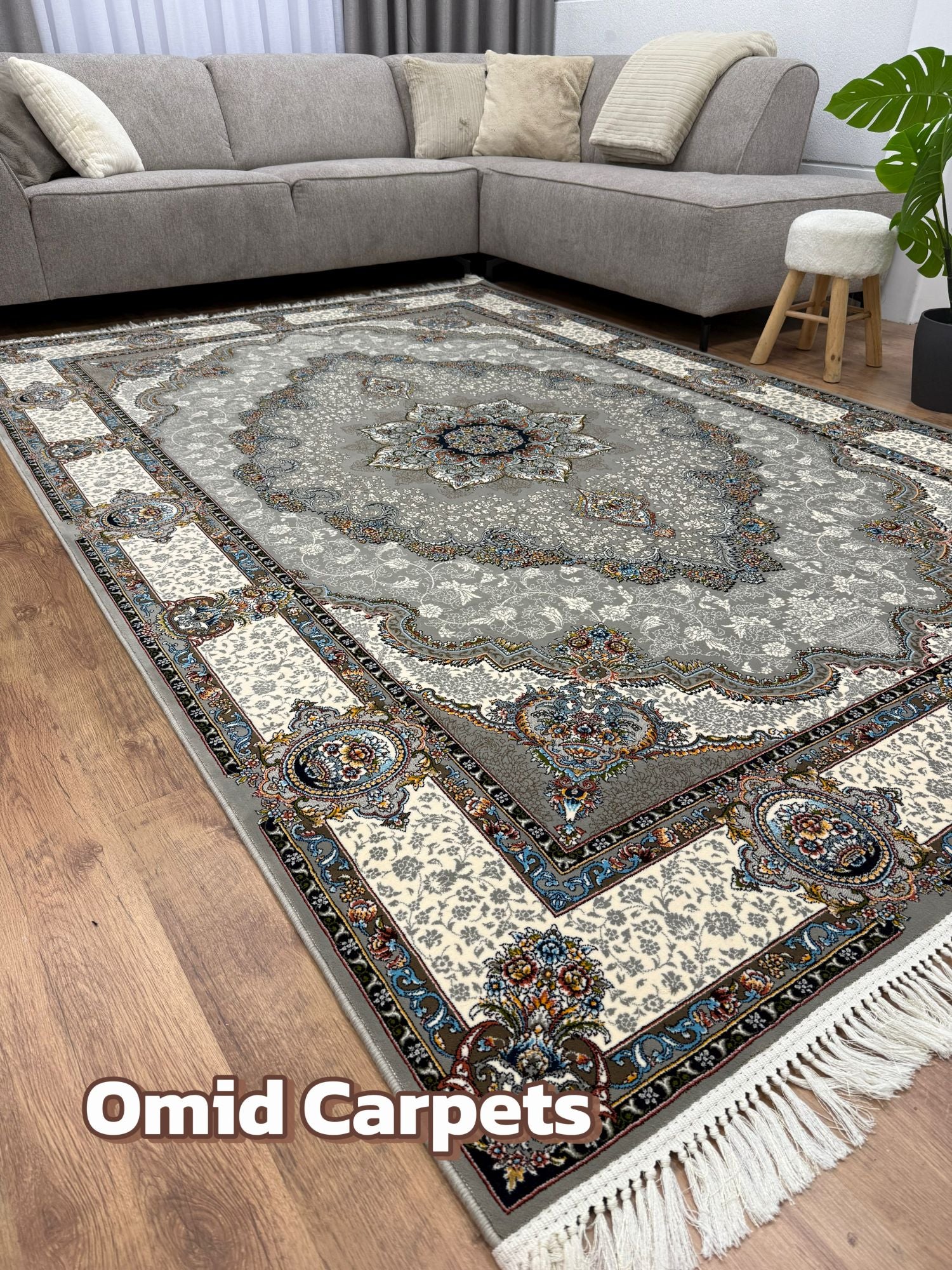 قالین 700 شانه * Grijs Tapijt Laagpolig Klassiek Vloerkleed - Omid Premium Classic - 1,5 Miljoen punten/m²