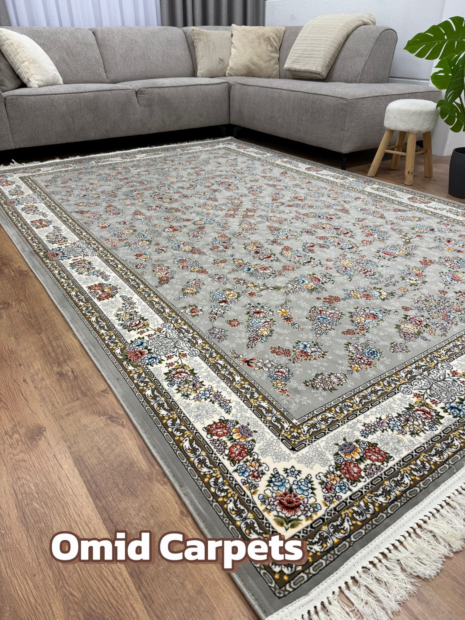 قالین 700 شانه * Grijs Tapijt Laagpolig Klassiek Vloerkleed - Omid Premium Classic - 1,5 Miljoen punten/m²