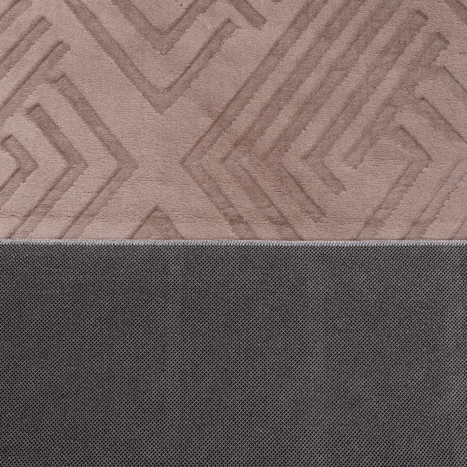 Taupe Tapijt Wasbaar Laagpolig Vloerkleed met Anti Slip Omid Japandi Stijl Wasbaar op 30° - Omid Carpets