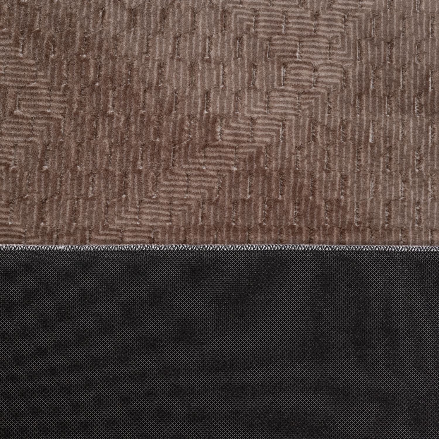 Bruin Tapijt Wasbaar Laagpolig Vloerkleed met Anti Slip Omid Modula Wasbaar op 30° - Omid Carpets