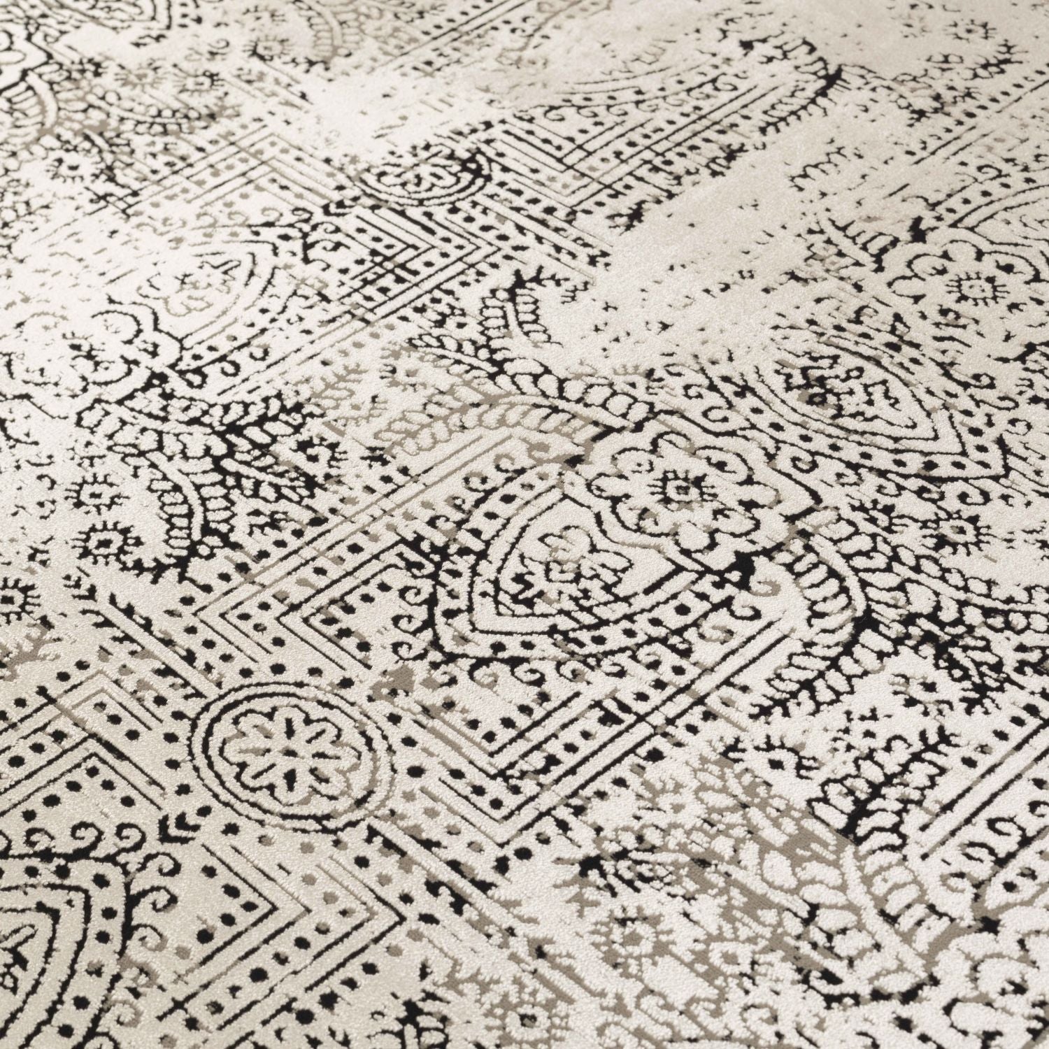Beige Tapijt Laagpolig Vloerkleed Omid Duotone Delights