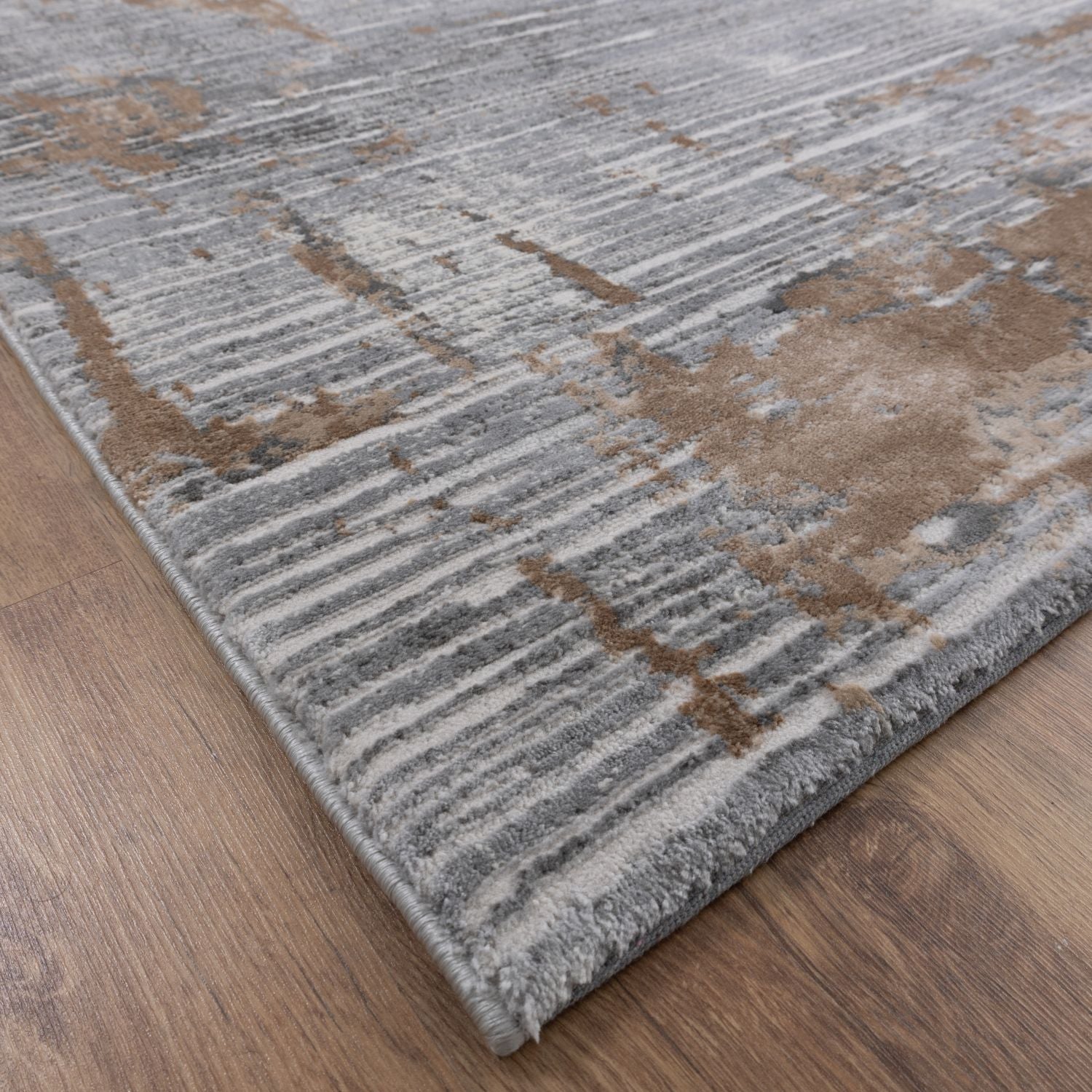 Grijs Tapijt Laagpolig Vloerkleed Omid Abstract Luxury - Omid Carpets