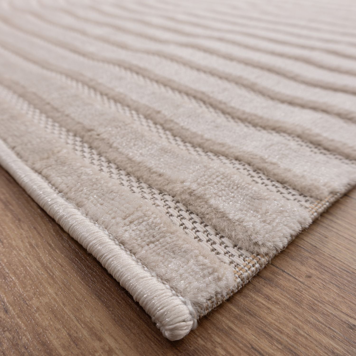 Beige Tapijt Laagpolig Vloerkleed Omid Soft Japandi