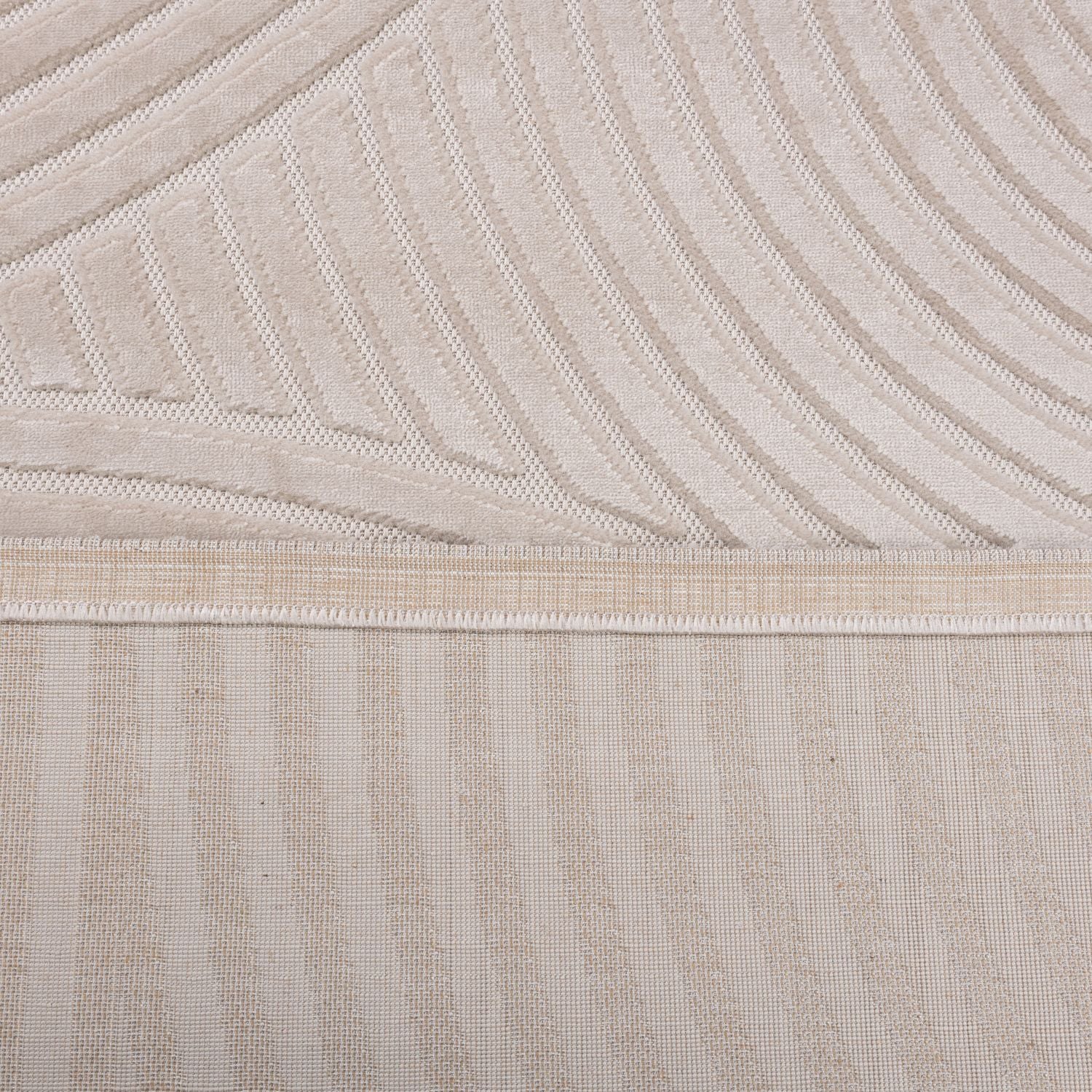 Beige Tapijt Laagpolig Vloerkleed Omid Soft Japandi