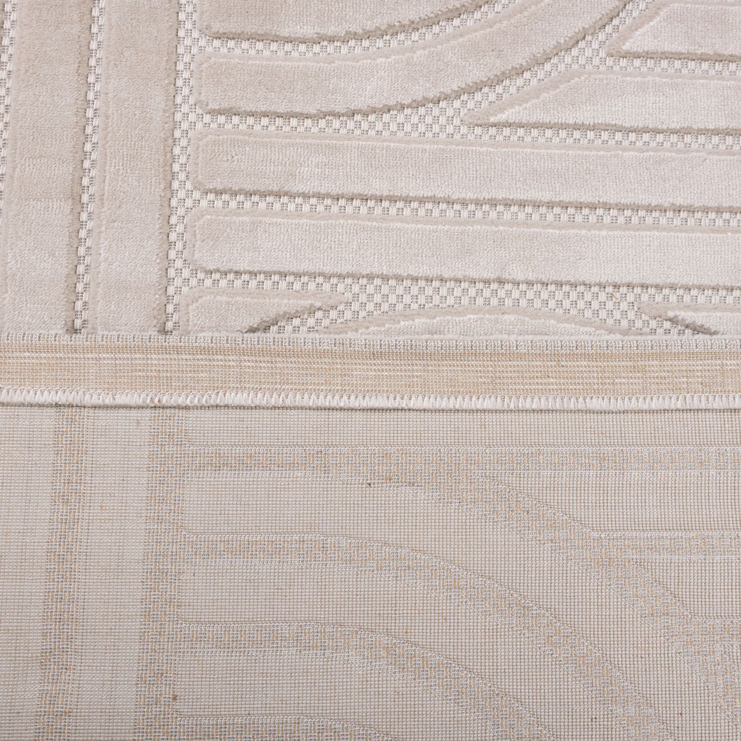 Beige Tapijt Laagpolig Vloerkleed Omid Soft Japandi