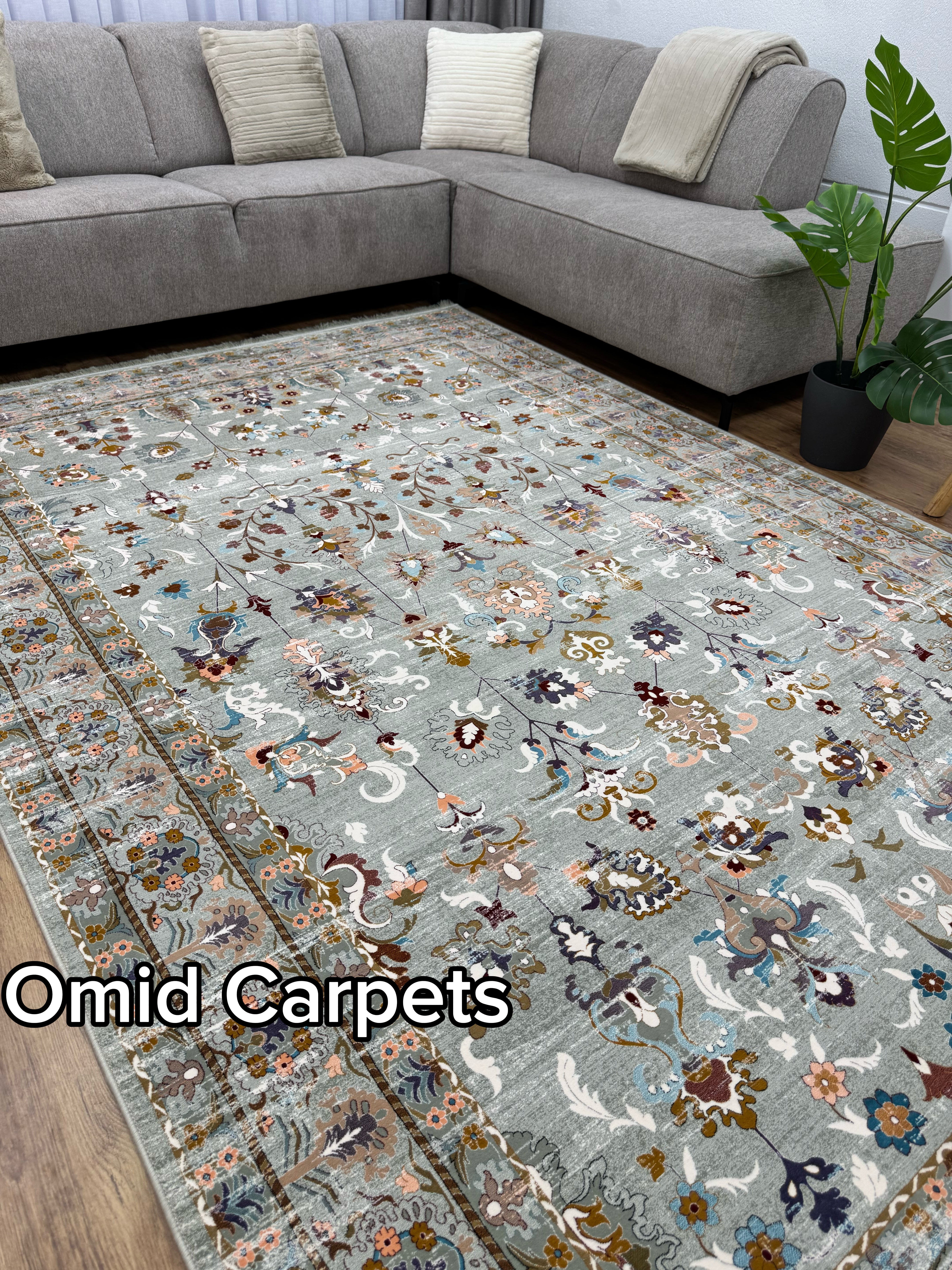 Tapis beige 1200 nœuds * Tapis à poils ras classique - Omid Premium Classic Hand Look - 3 millions de points/m²