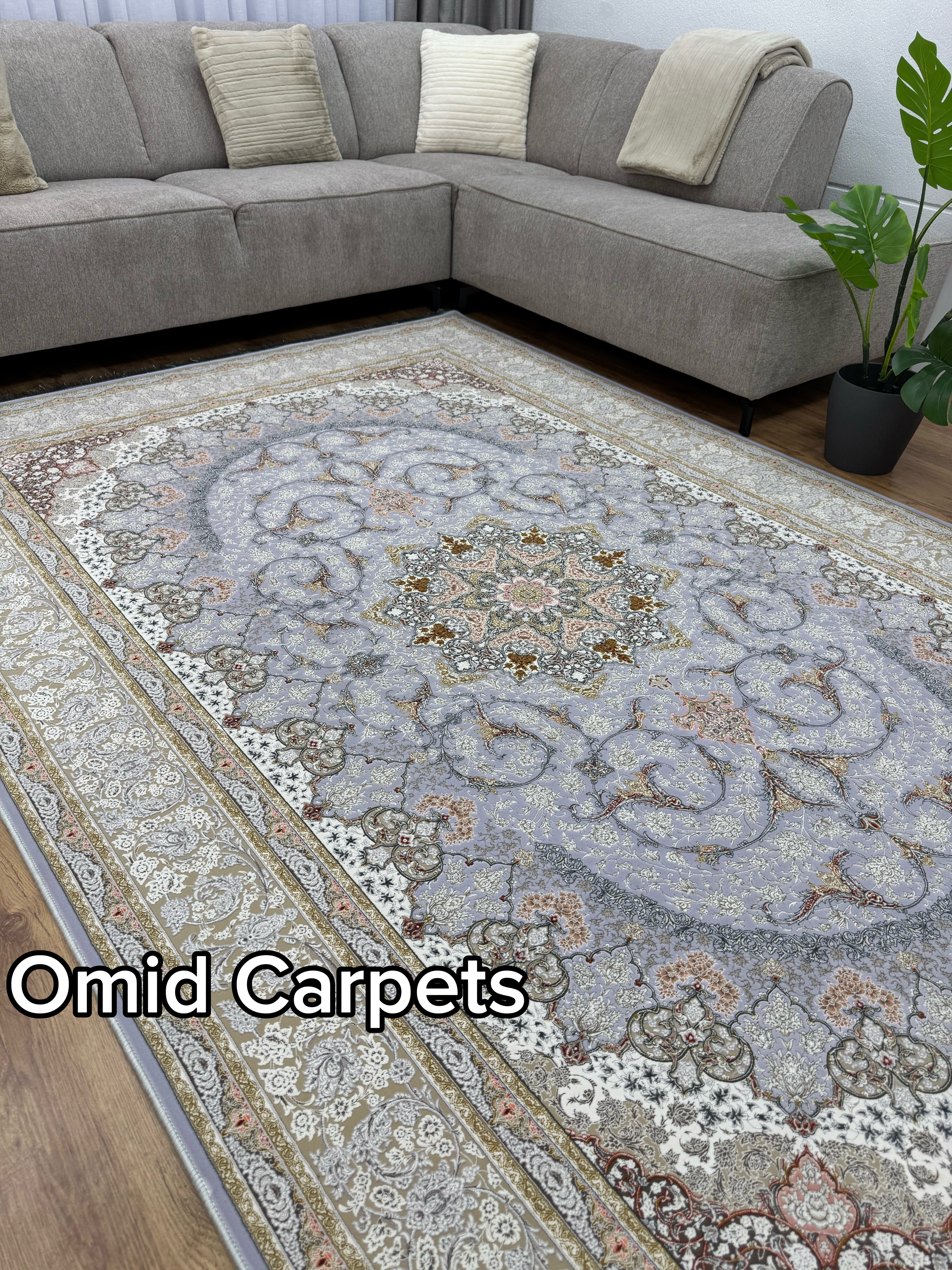 Tapis 1500 nœuds * Tapis noir à poils ras classique - Omid Premium Classic Aspect fait main - 4,5 millions de points/m²