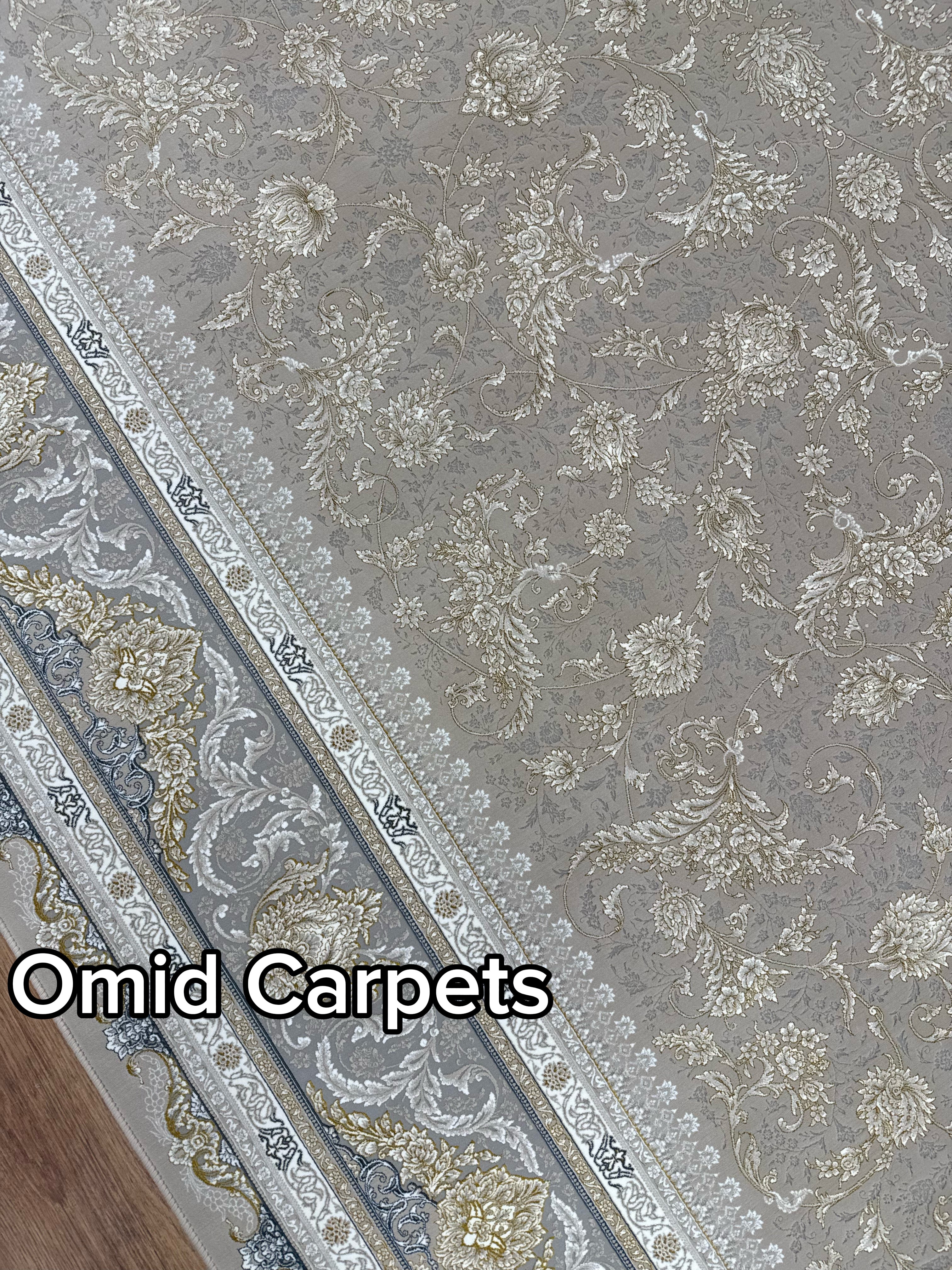 قالین 1500 شانه * Tapis beige à poils ras classique - Omid Premium Classic Hand Look - 4,5 millions de points/m²