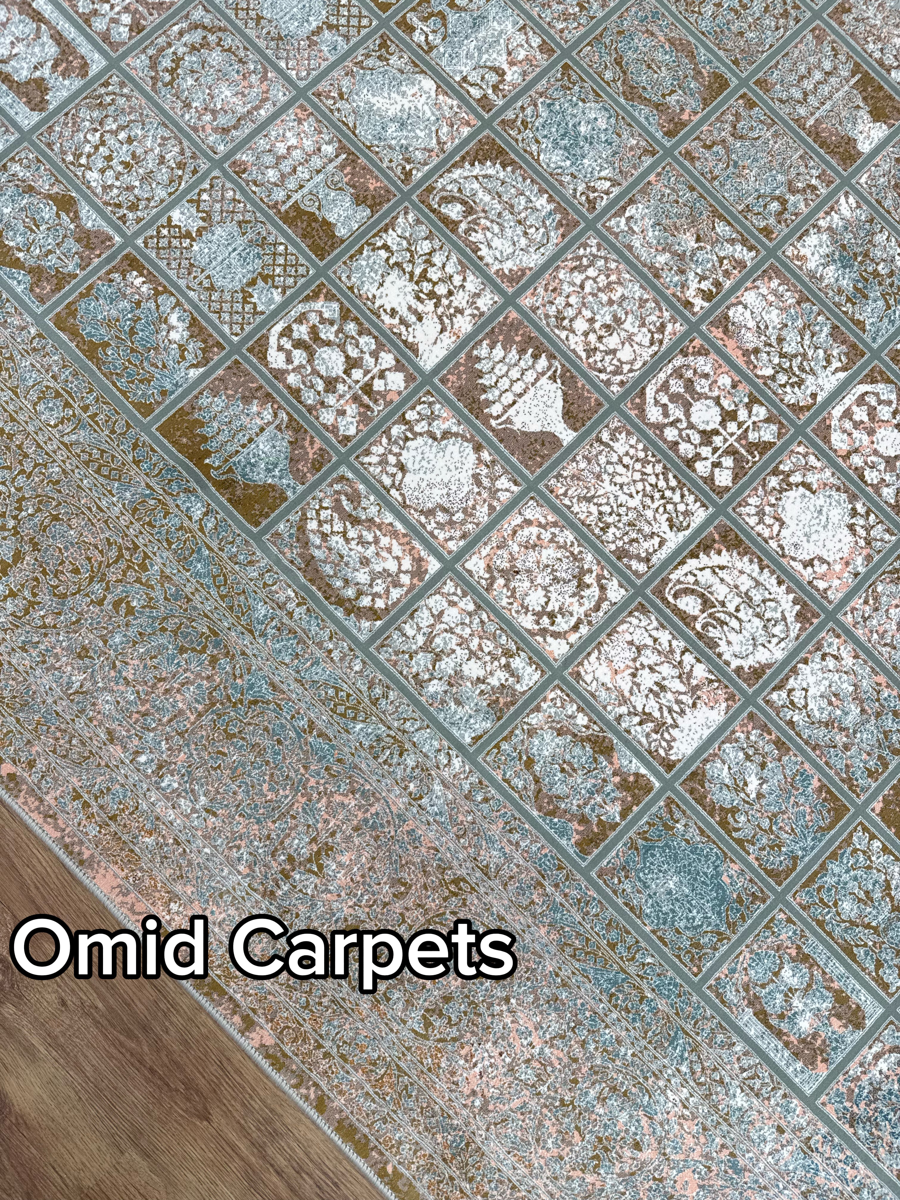Tapis beige 1200 nœuds * Tapis à poils ras classique - Omid Premium Classic Hand Look - 3 millions de points/m²
