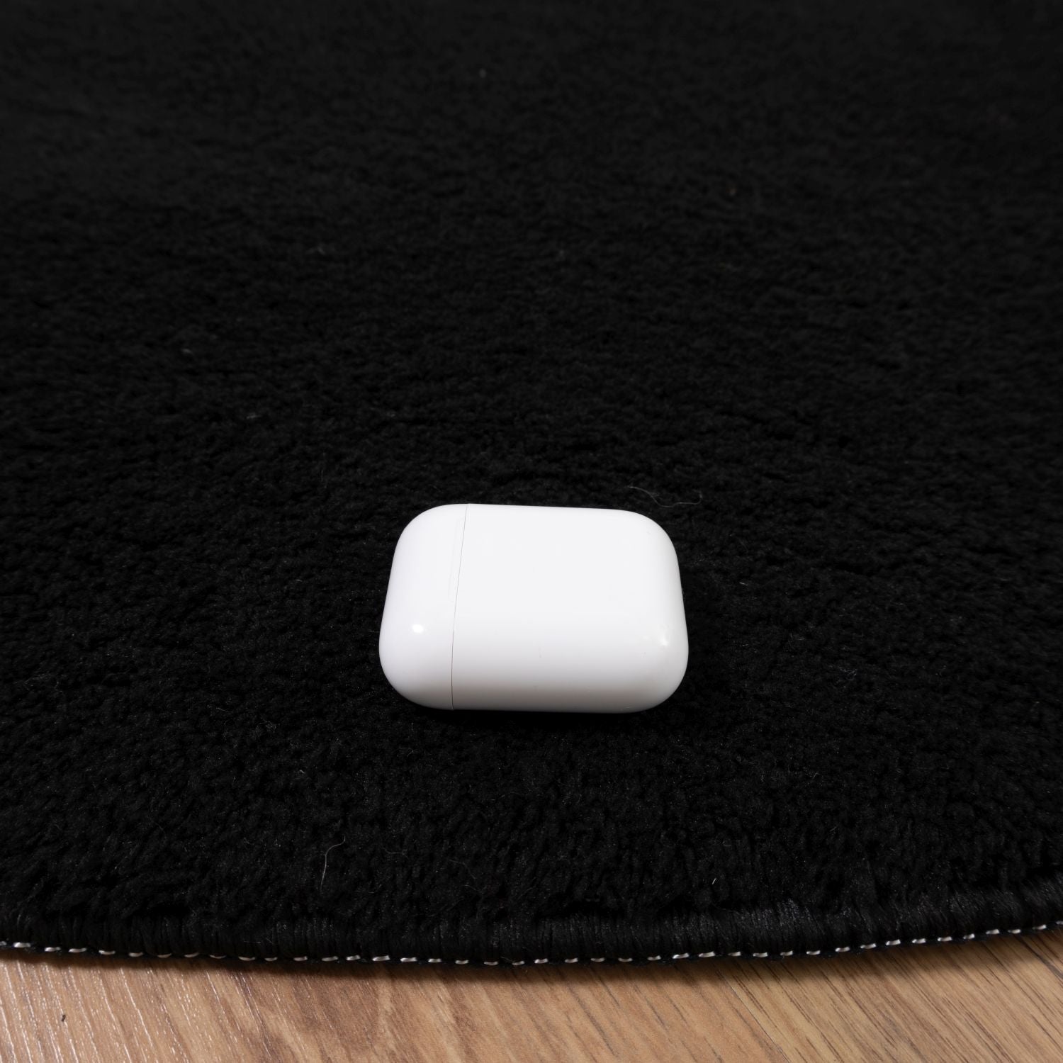 Zwart Rond Tapijt Laagpolig Rond Vloerkleed met Anti Slip Omid Soft Comfort Wasbaar op 30°