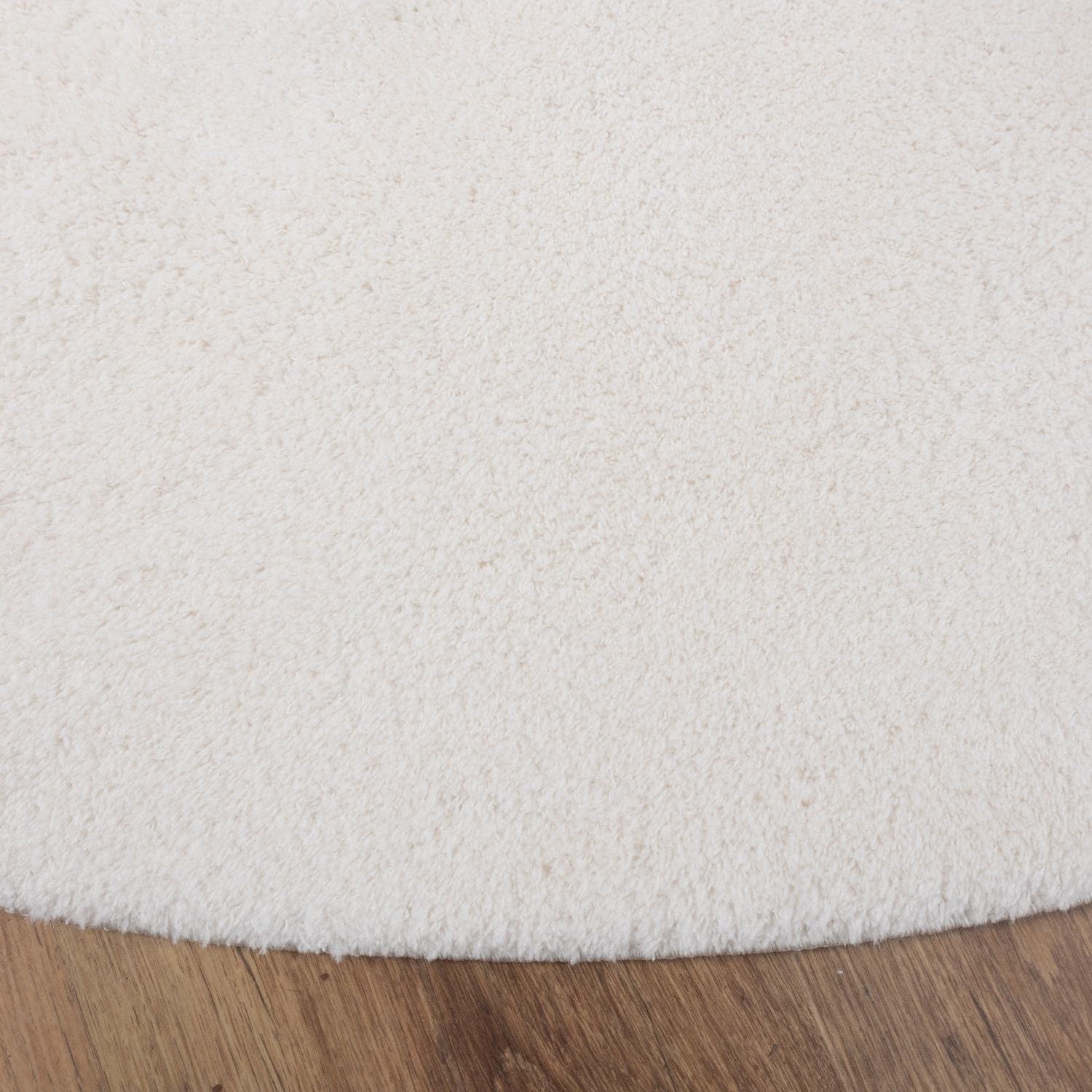 Crème Rond Tapijt Laagpolig Rond Vloerkleed met Anti Slip Omid Soft Comfort Wasbaar op 30°