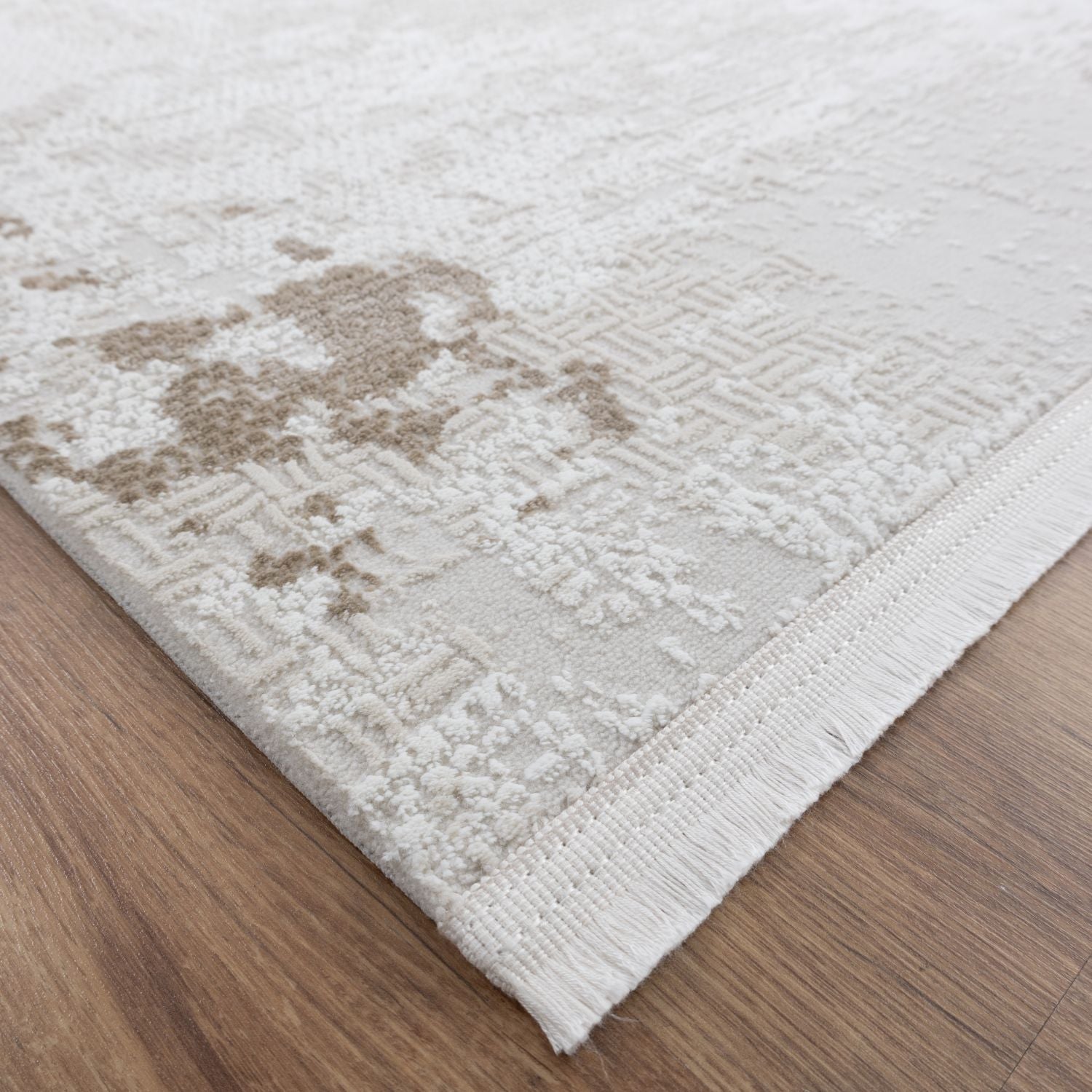 Crème Tapijt Laagpolig Vloerkleed Omid Soft Lux