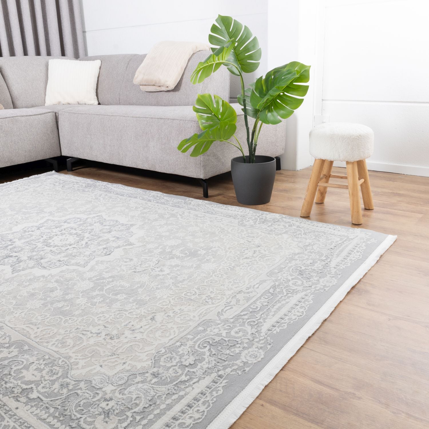 Crème Tapijt Laagpolig Vloerkleed Omid Soft Lux